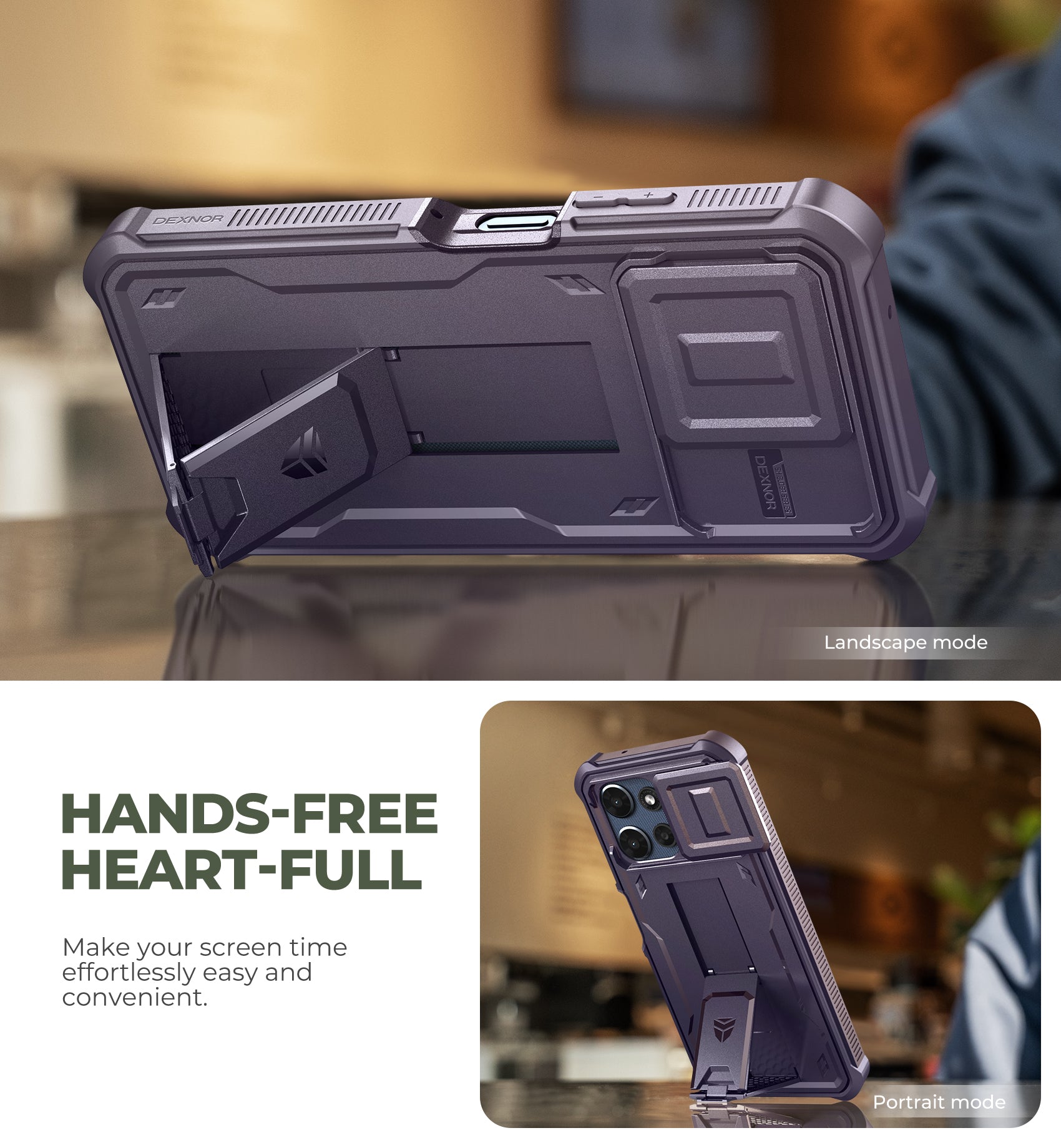 Dexnor Case for Motorola Moto G Power 5G 2025 2 Front Frame Built-in Magnetic Slide Camera Cover Kickstand Heavy Duty Shockproof Phone Cover with Screen Protector