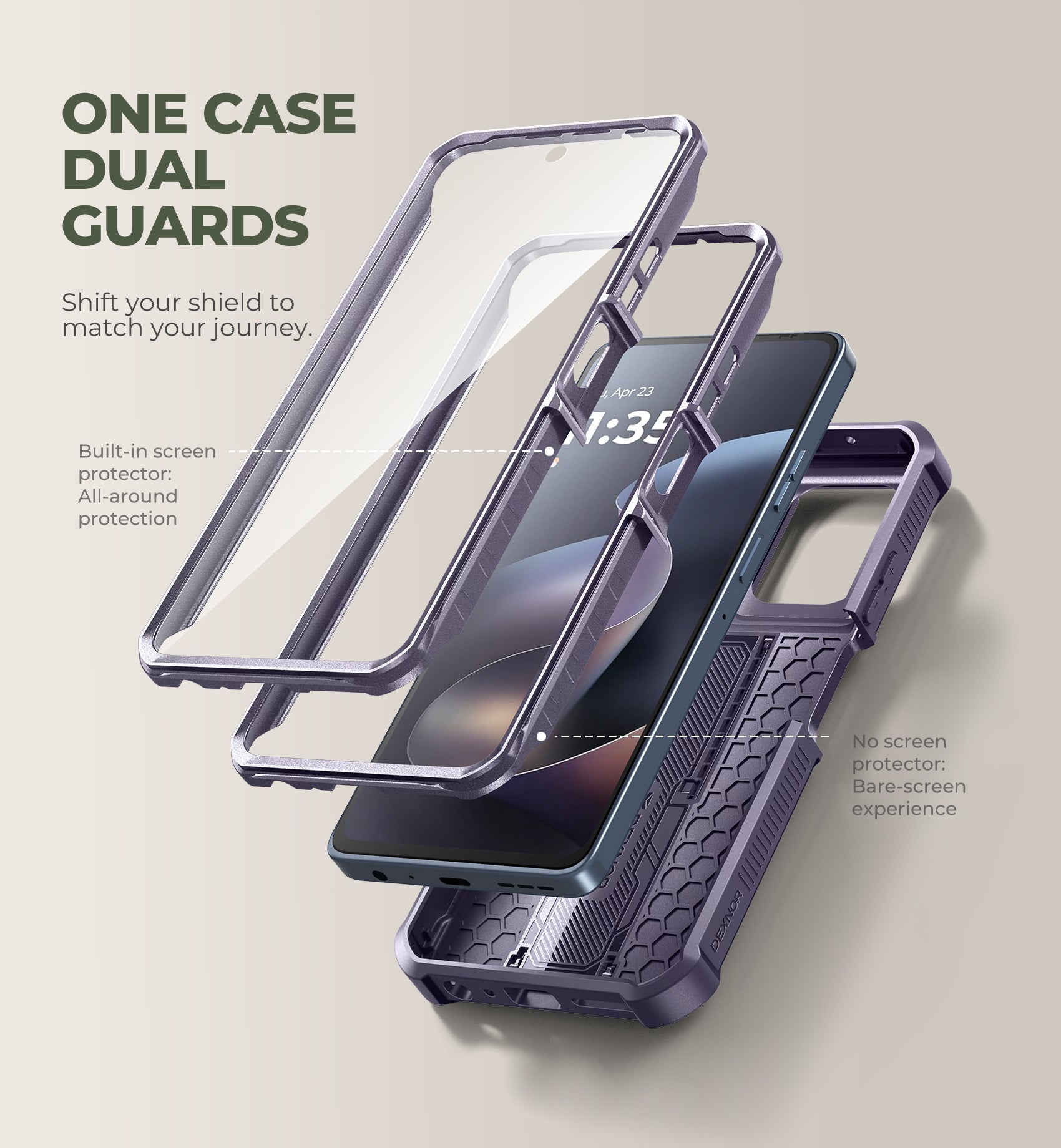 Dexnor Case for Motorola Moto G Power 5G 2025 2 Front Frame Built-in Magnetic Slide Camera Cover Kickstand Heavy Duty Shockproof Phone Cover with Screen Protector
