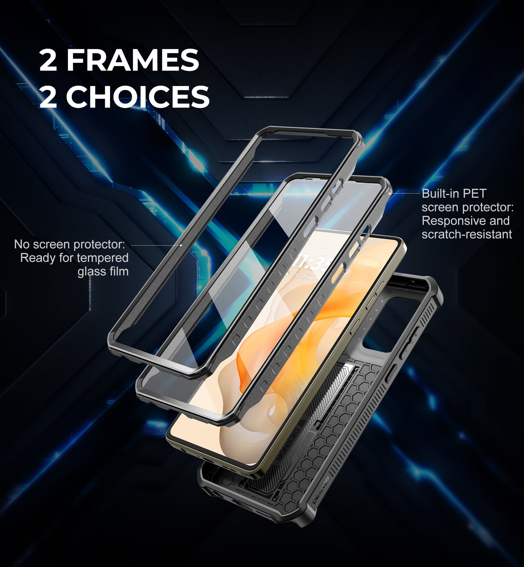 Dexnor Case for Motorola Moto G Stylus 5G 2024 Not Fit Moto G 5G 2024 Bulit-in Slide Camera Cover 2 Front Frame Heavy Duty Protection Cover with Screen Protector Kickstand 6.7 inch