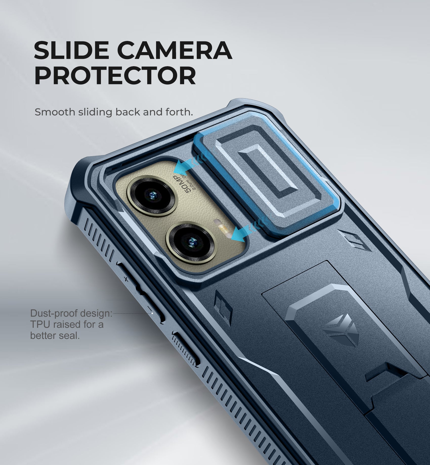 Dexnor Case for Motorola Moto G Stylus 5G 2024 Not Fit Moto G 5G 2024 Bulit-in Slide Camera Cover 2 Front Frame Heavy Duty Protection Cover with Screen Protector Kickstand 6.7 inch