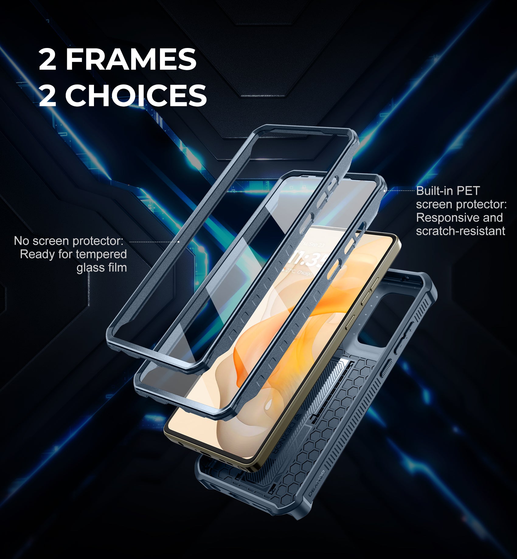 Dexnor Case for Motorola Moto G Stylus 5G 2024 Not Fit Moto G 5G 2024 Bulit-in Slide Camera Cover 2 Front Frame Heavy Duty Protection Cover with Screen Protector Kickstand 6.7 inch