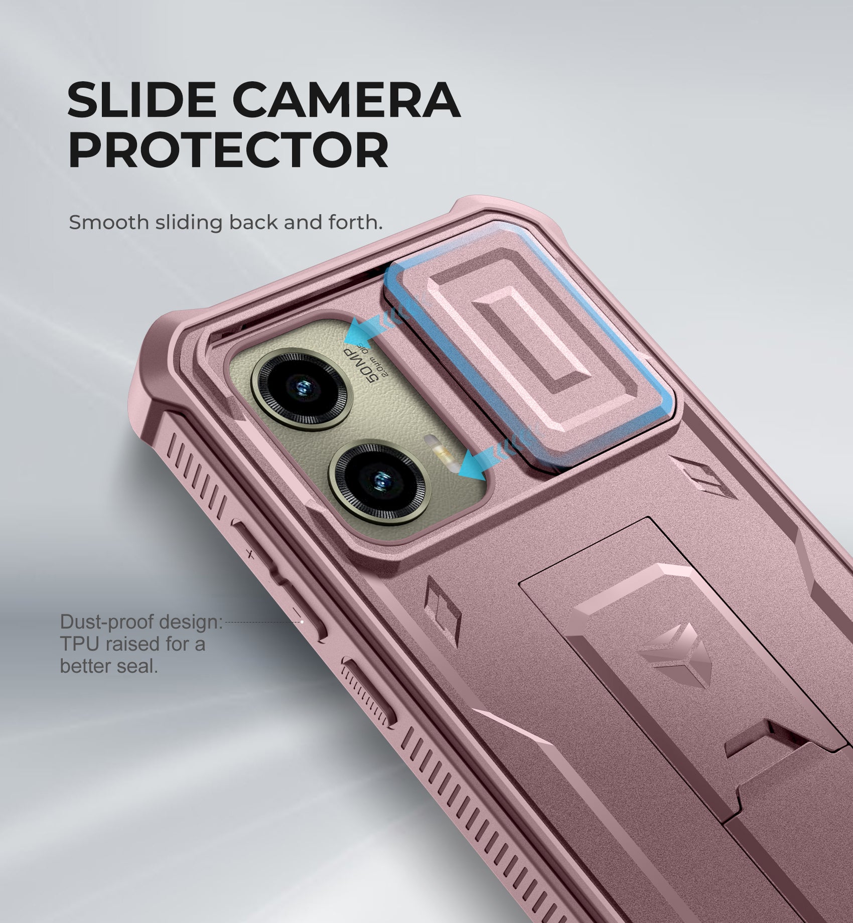 Dexnor Case for Motorola Moto G Stylus 5G 2024 Not Fit Moto G 5G 2024 Bulit-in Slide Camera Cover 2 Front Frame Heavy Duty Protection Cover with Screen Protector Kickstand 6.7 inch