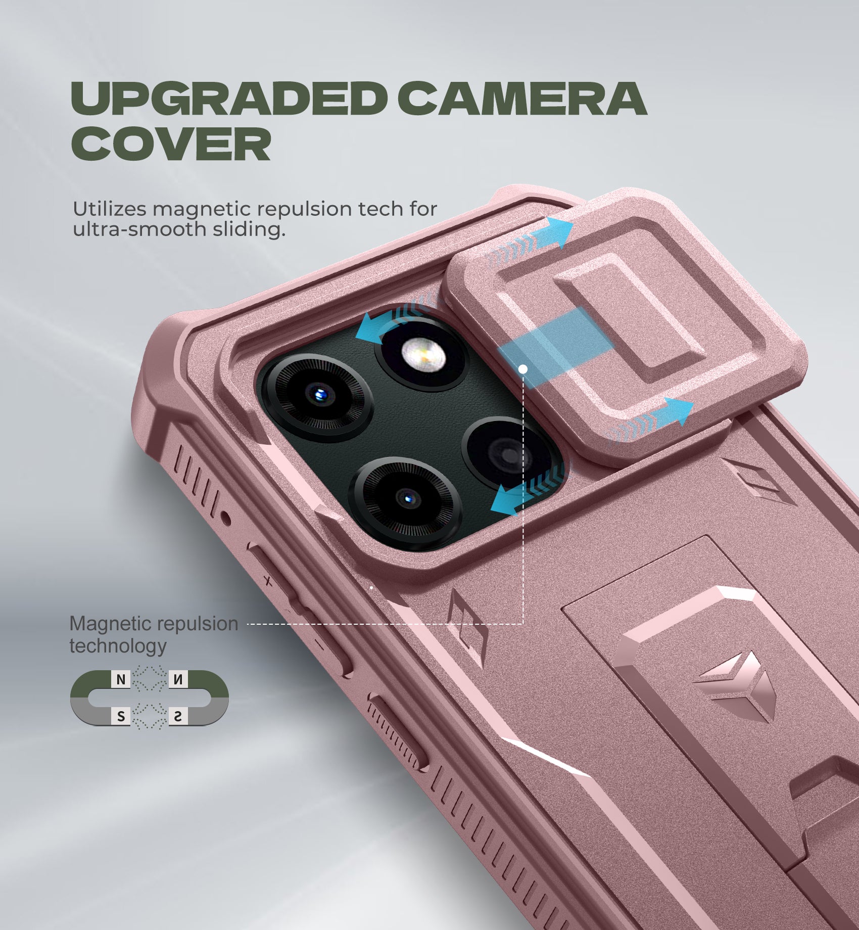 Dexnor Case for Motorola Moto G-Stylus-5G 2026 2 Front Frame Built-in Magnetic Slide Camera Cover Heavy Duty Protection Shockproof Cover with Screen Protector Kickstand 6.7 inch