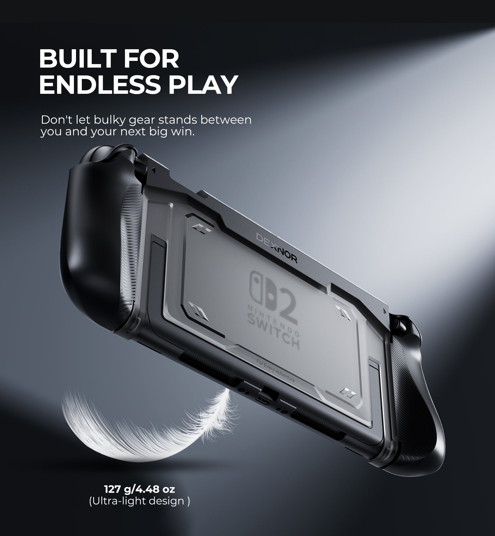 Dexnor Case for Nintendo Switch 2nd Gen 2025 Ultra-light Shockproof Dockable Cover with Non-slip Ergonomic Grip Supports Stand Use