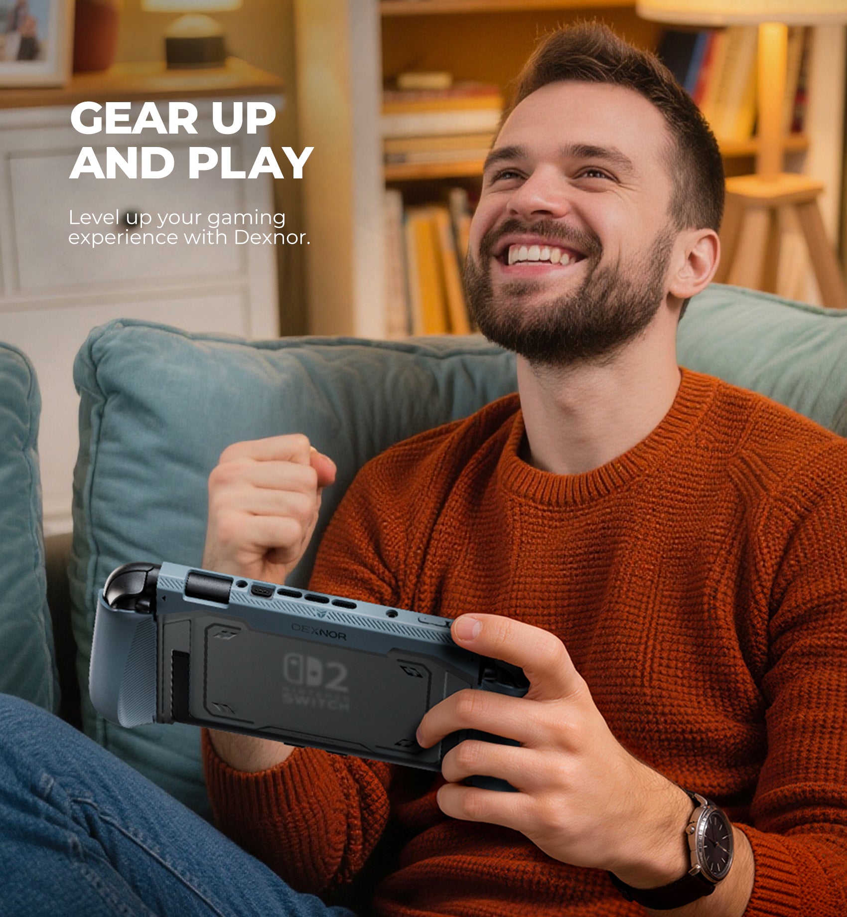 Dexnor Case for Nintendo Switch 2nd Gen 2025 Ultra-light Shockproof Dockable Cover with Non-slip Ergonomic Grip Supports Stand Use