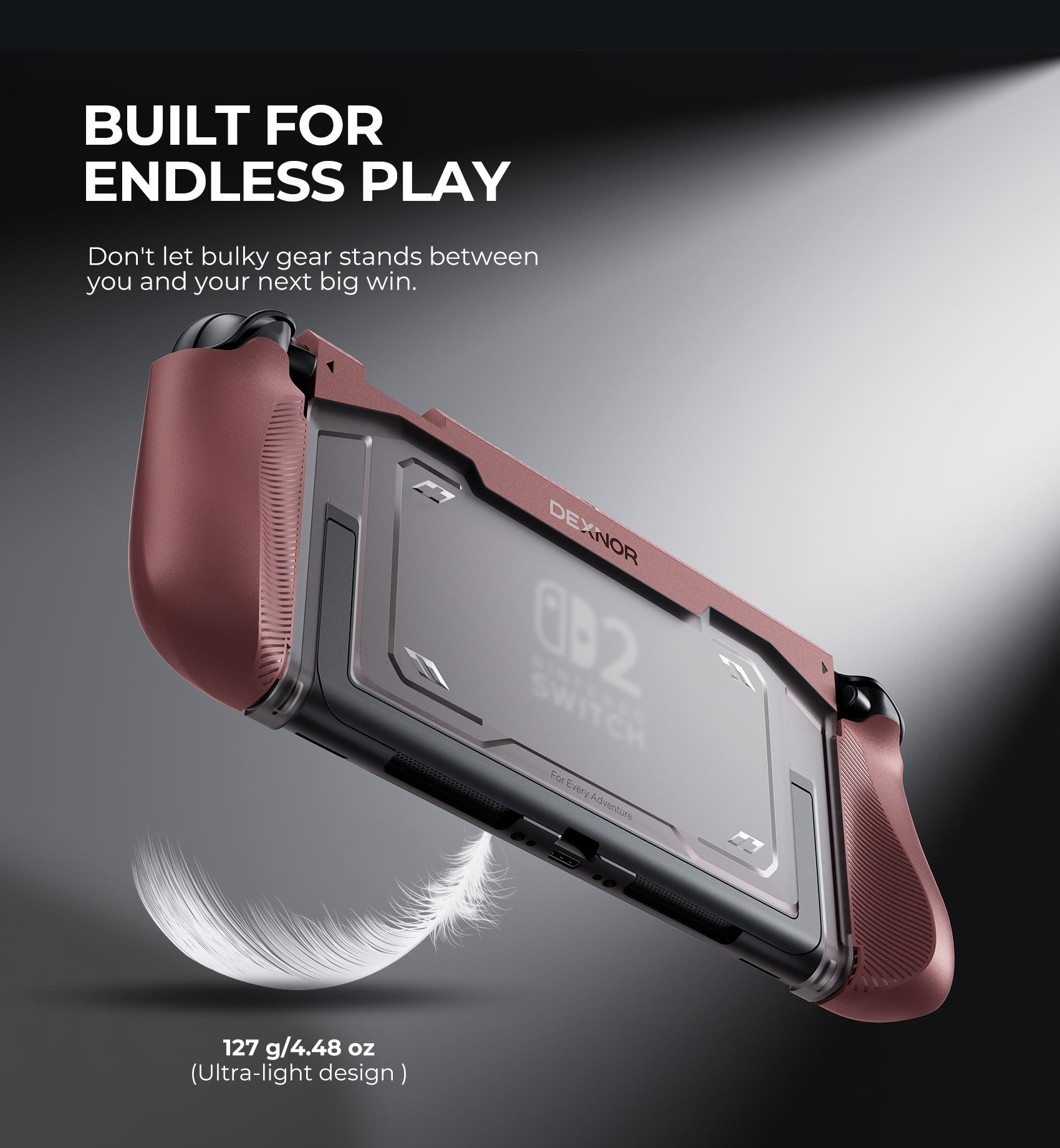 Dexnor Case for Nintendo Switch 2nd Gen 2025 Ultra-light Shockproof Dockable Cover with Non-slip Ergonomic Grip Supports Stand Use