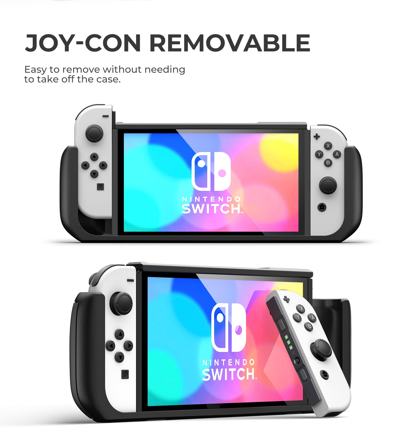 Dexnor Case for Nintendo Switch OLED Model 2021 Shockproof Rugged Protective with Adjustable Kickstand MicroSD Game Card Storage Slots for Nintendo Switch OLED Joy-Con Controller