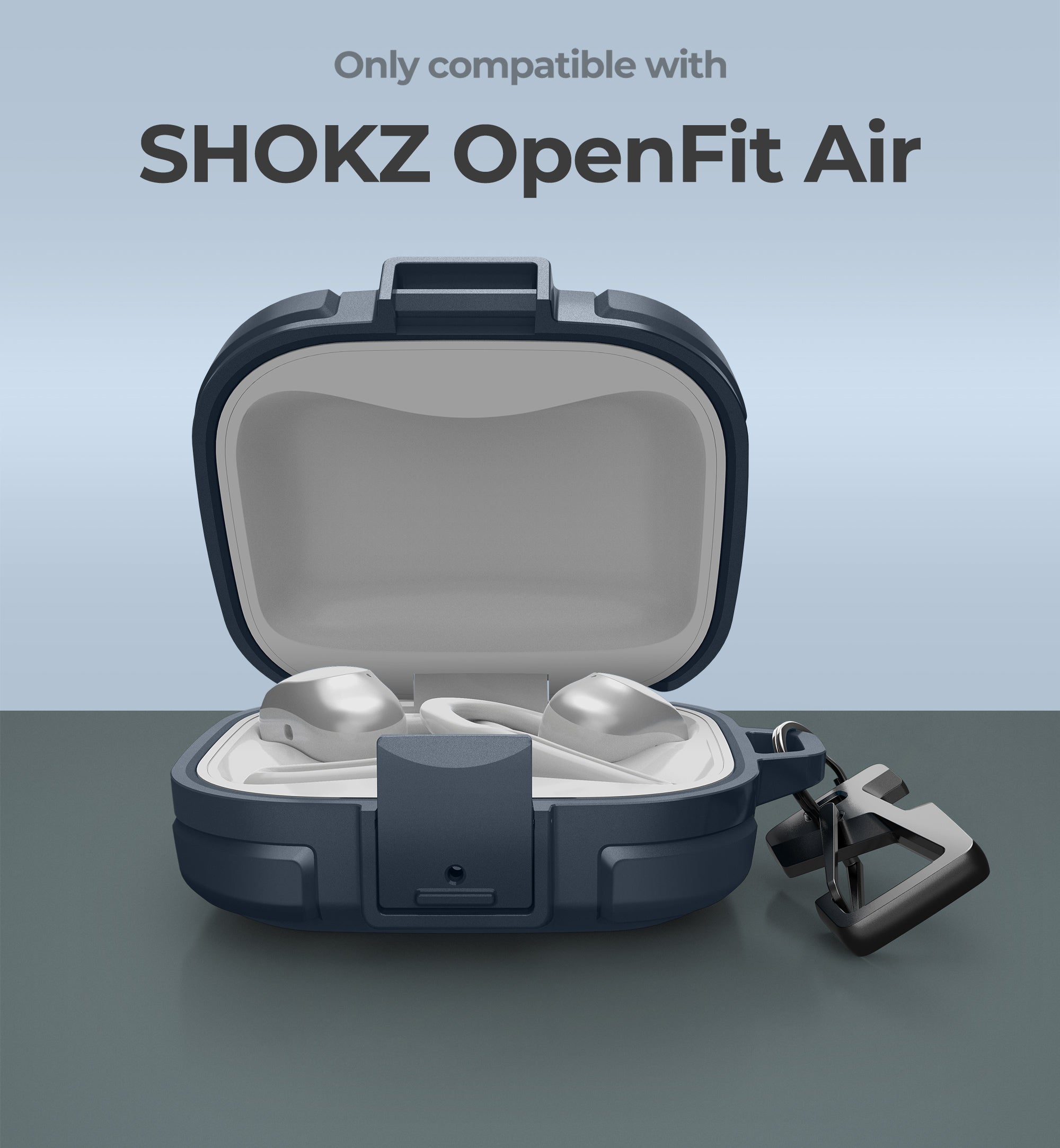 Dexnor Case for SHOKZ OpenFit Air with Drop-Proof Lock hockproof Rugged Bumper Cases Protective Cover with Carabiner Keyring leaner Kit