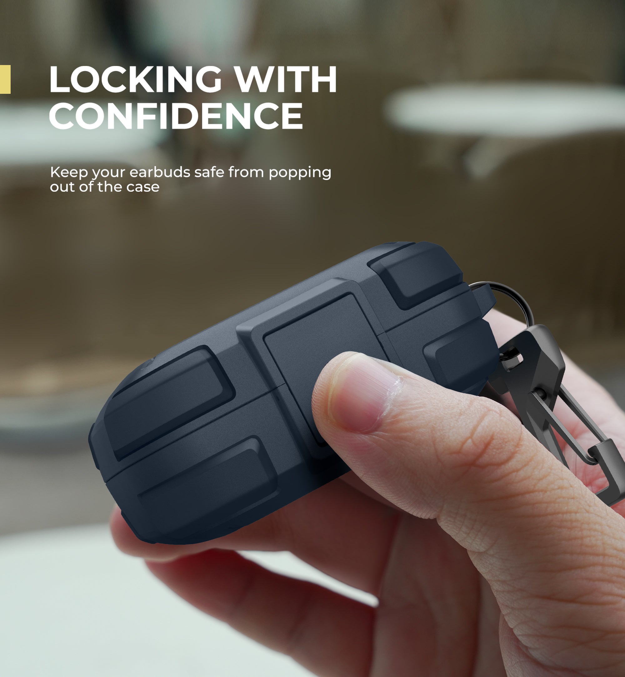 Dexnor Case for SHOKZ OpenFit Air with Drop-Proof Lock hockproof Rugged Bumper Cases Protective Cover with Carabiner Keyring leaner Kit