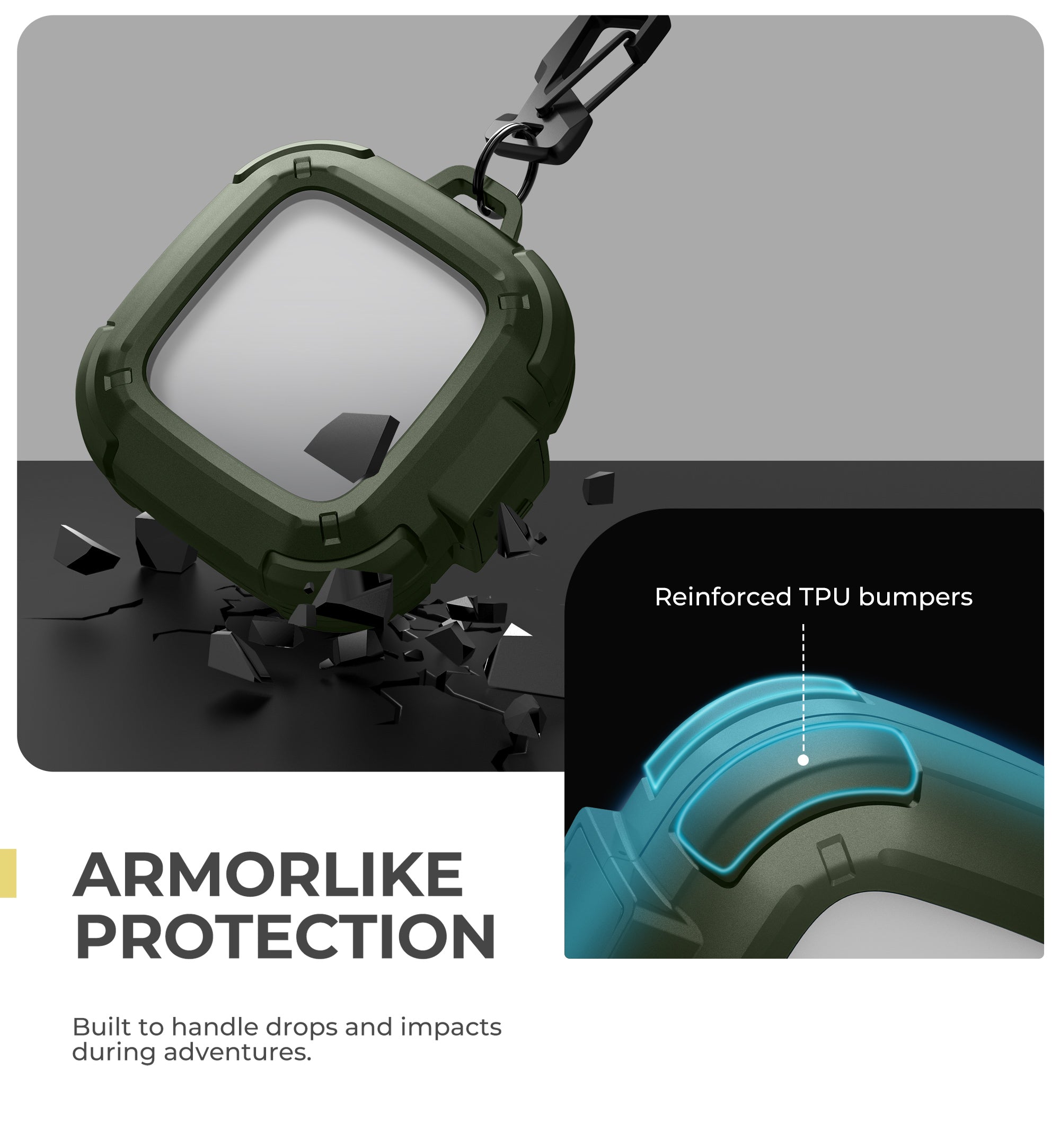 Dexnor Case for SHOKZ OpenFit Air with Drop-Proof Lock hockproof Rugged Bumper Cases Protective Cover with Carabiner Keyring leaner Kit