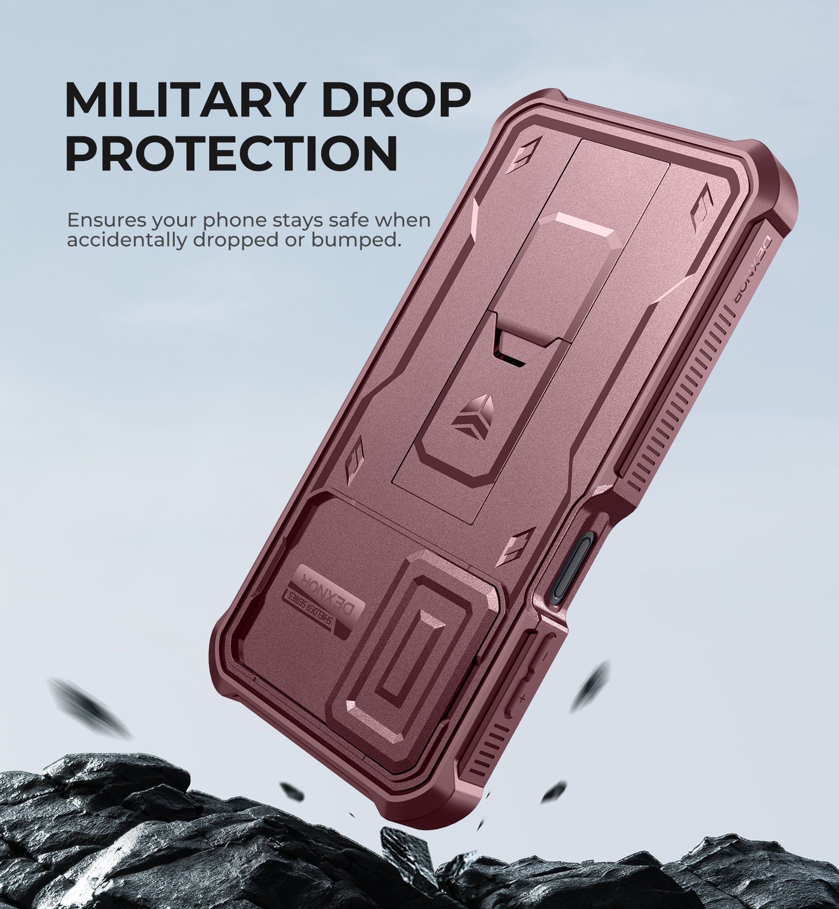 Dexnor Case for Samsung Galaxy A15 5G With Screen Protector Full Body Bumper Kickstand Heavy-duty Shockproof Rugged Cover.