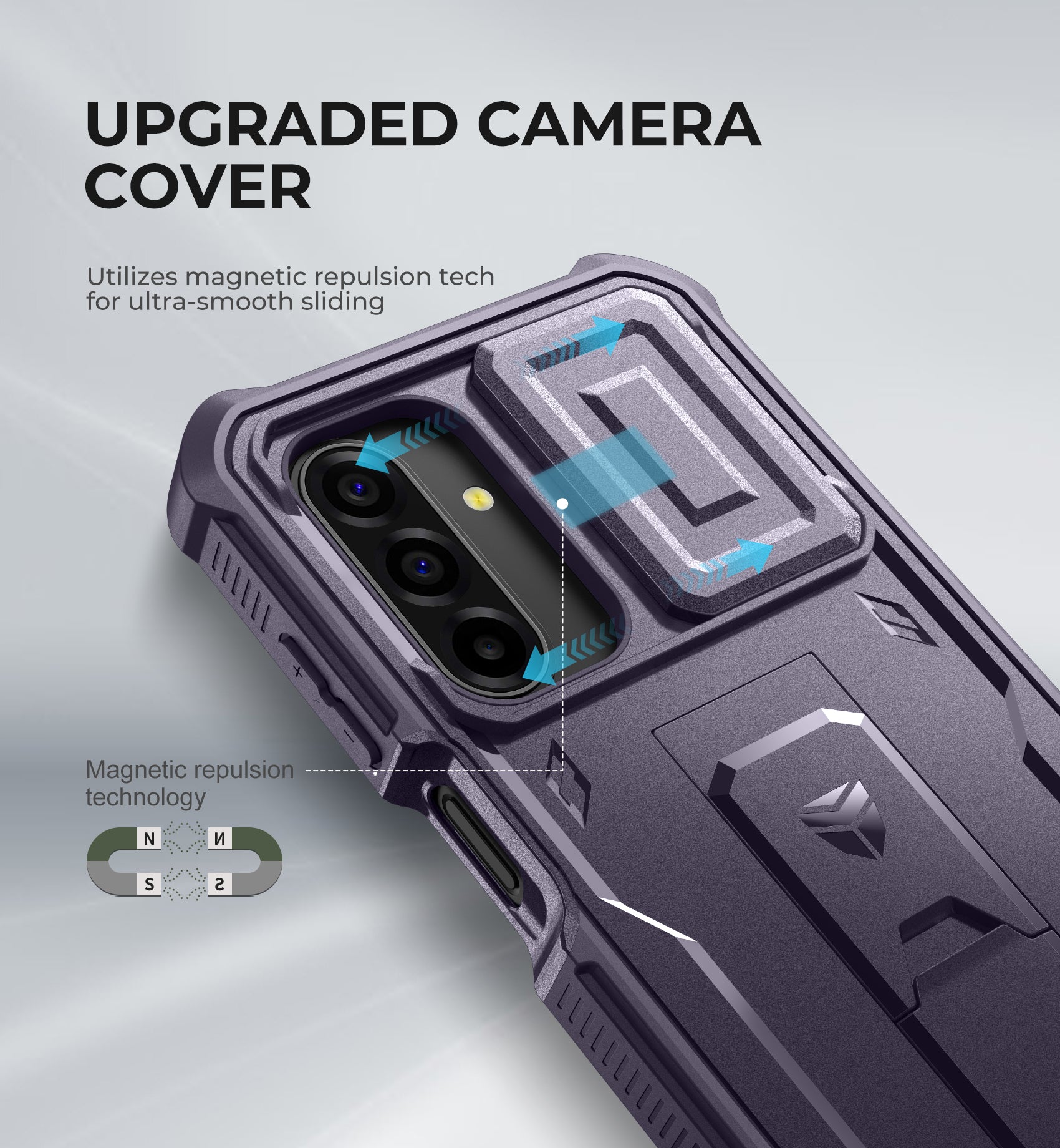 Dexnor Case for Samsung Galaxy A17 5G 2 Front Frame Bulit-in Magnetic Slide Camera Cover Kickstand Heavy Duty Protection Shockproof Samsung with Screen Protector 6.7 Inch