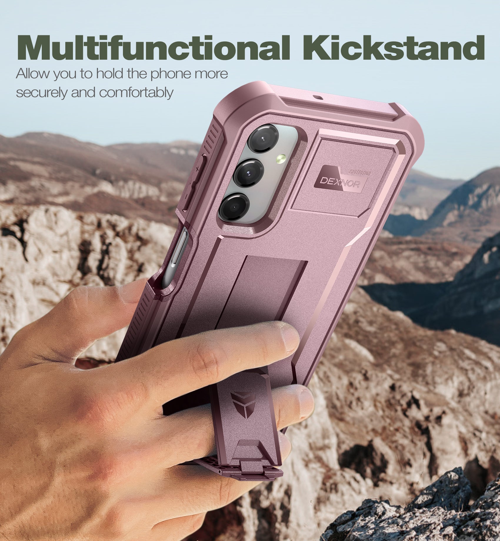 Dexnor Case for Samsung Galaxy A25 5G/A24 With Screen Protector Full Body Bumper Kickstand Heavy-duty Shockproof Rugged Cover.