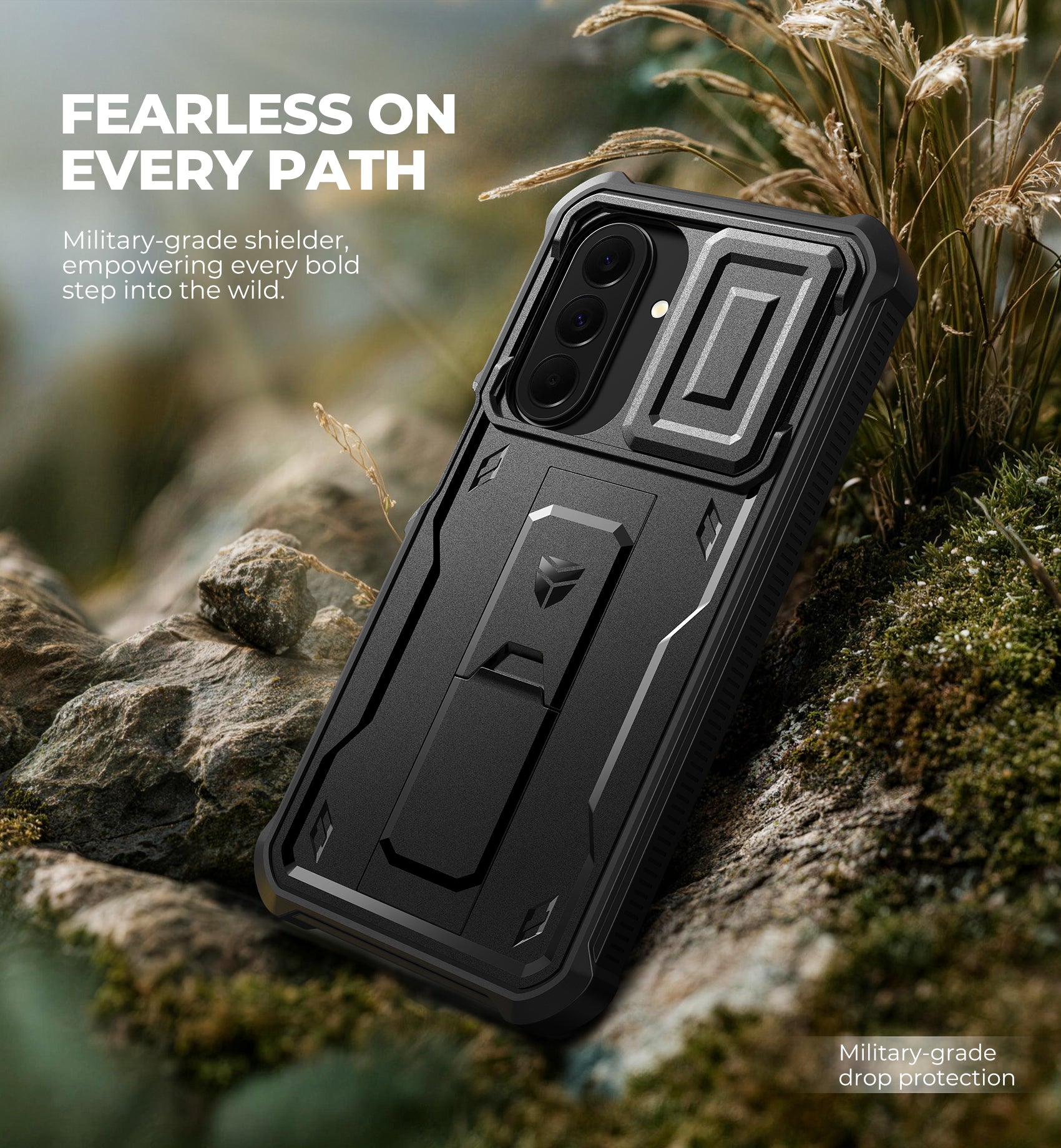 Dexnor Case for Samsung Galaxy A27 5G 2 Front Frame Built-in Magnetic Slide Camera Cover Kickstand Heavy Duty Protection Shockproof Cover with Screen Protector 6.7 inch