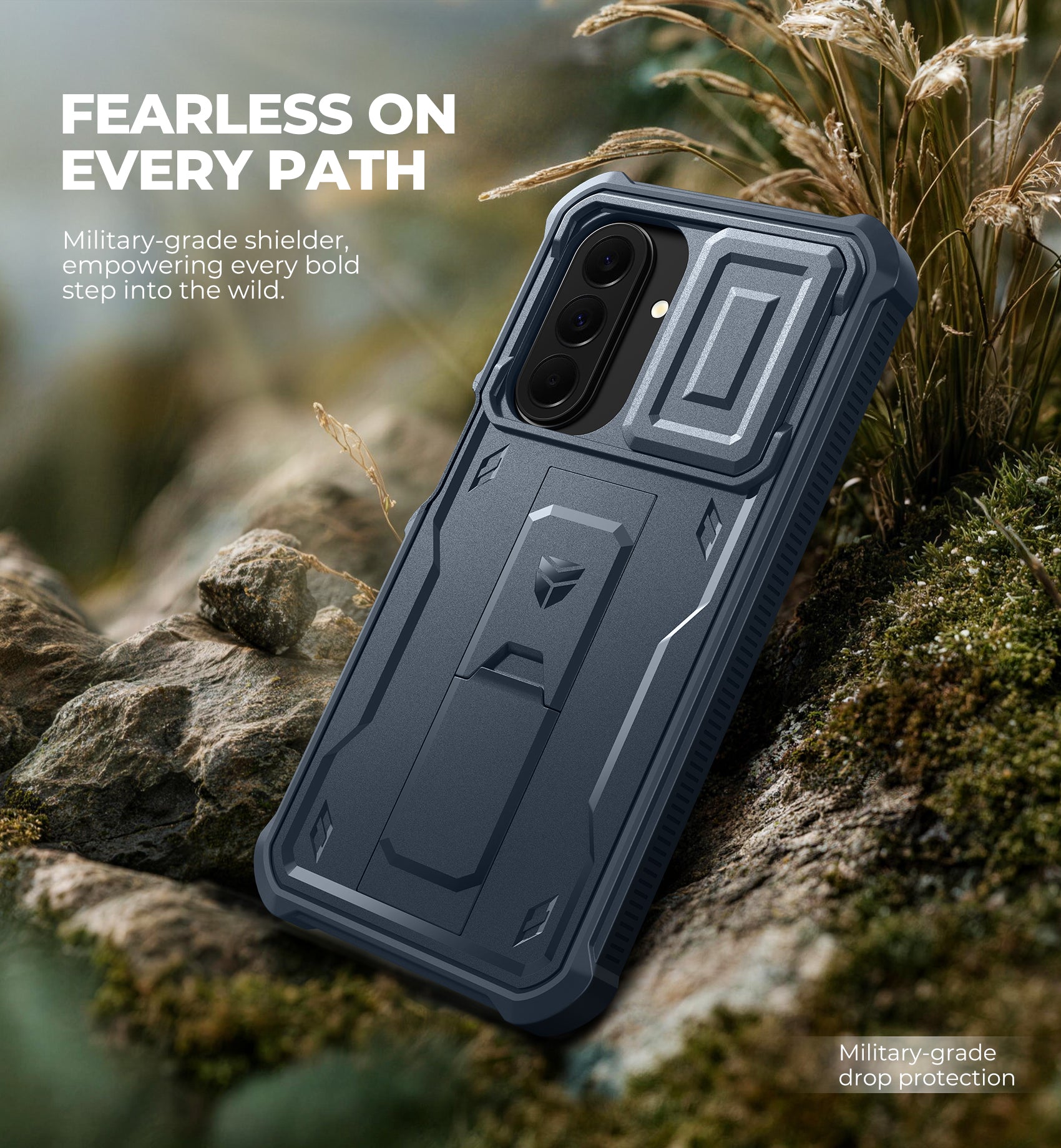 Dexnor Case for Samsung Galaxy A27 5G 2 Front Frame Built-in Magnetic Slide Camera Cover Kickstand Heavy Duty Protection Shockproof Cover with Screen Protector 6.7 inch