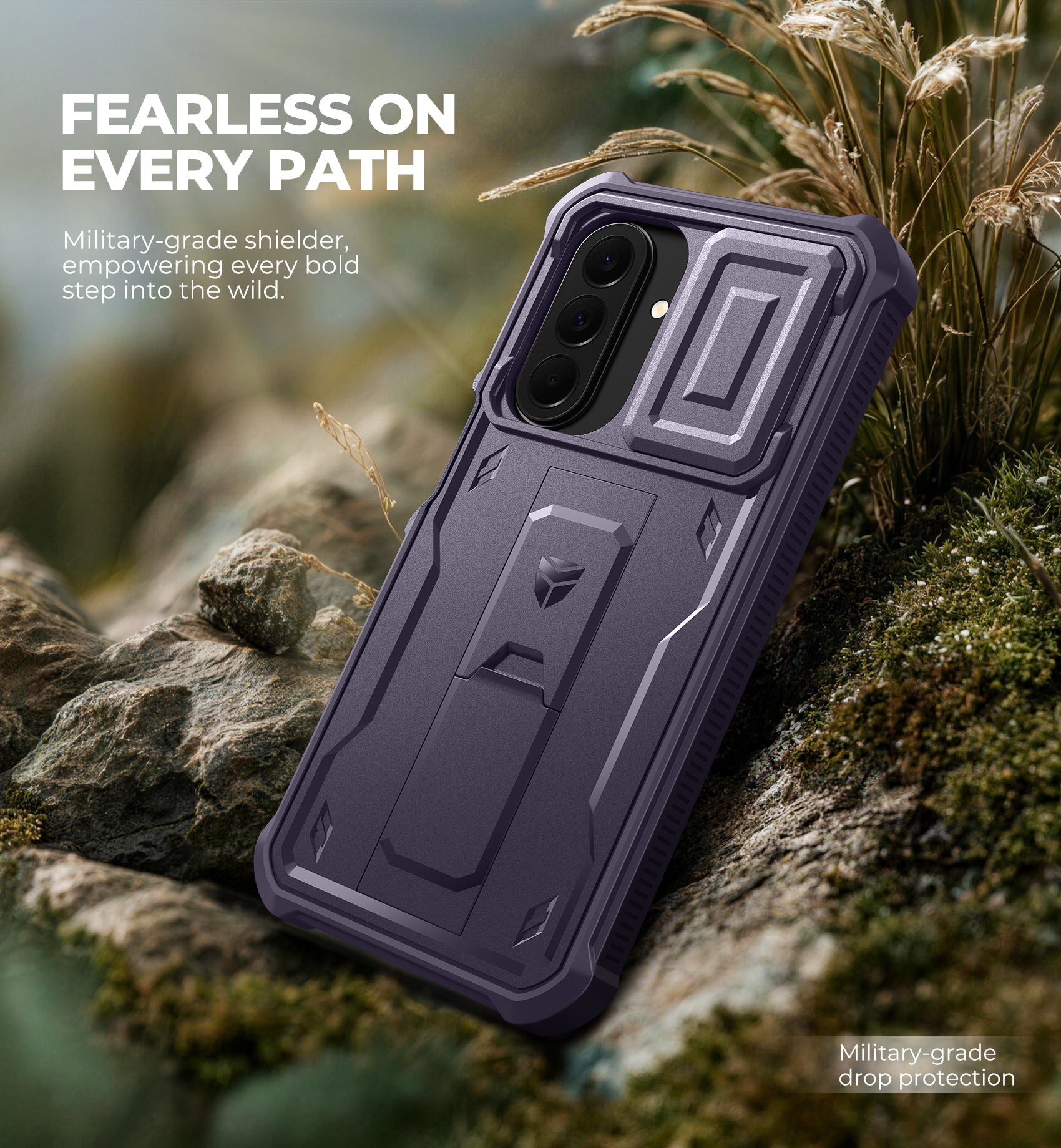 Dexnor Case for Samsung Galaxy A27 5G 2 Front Frame Built-in Magnetic Slide Camera Cover Kickstand Heavy Duty Protection Shockproof Cover with Screen Protector 6.7 inch