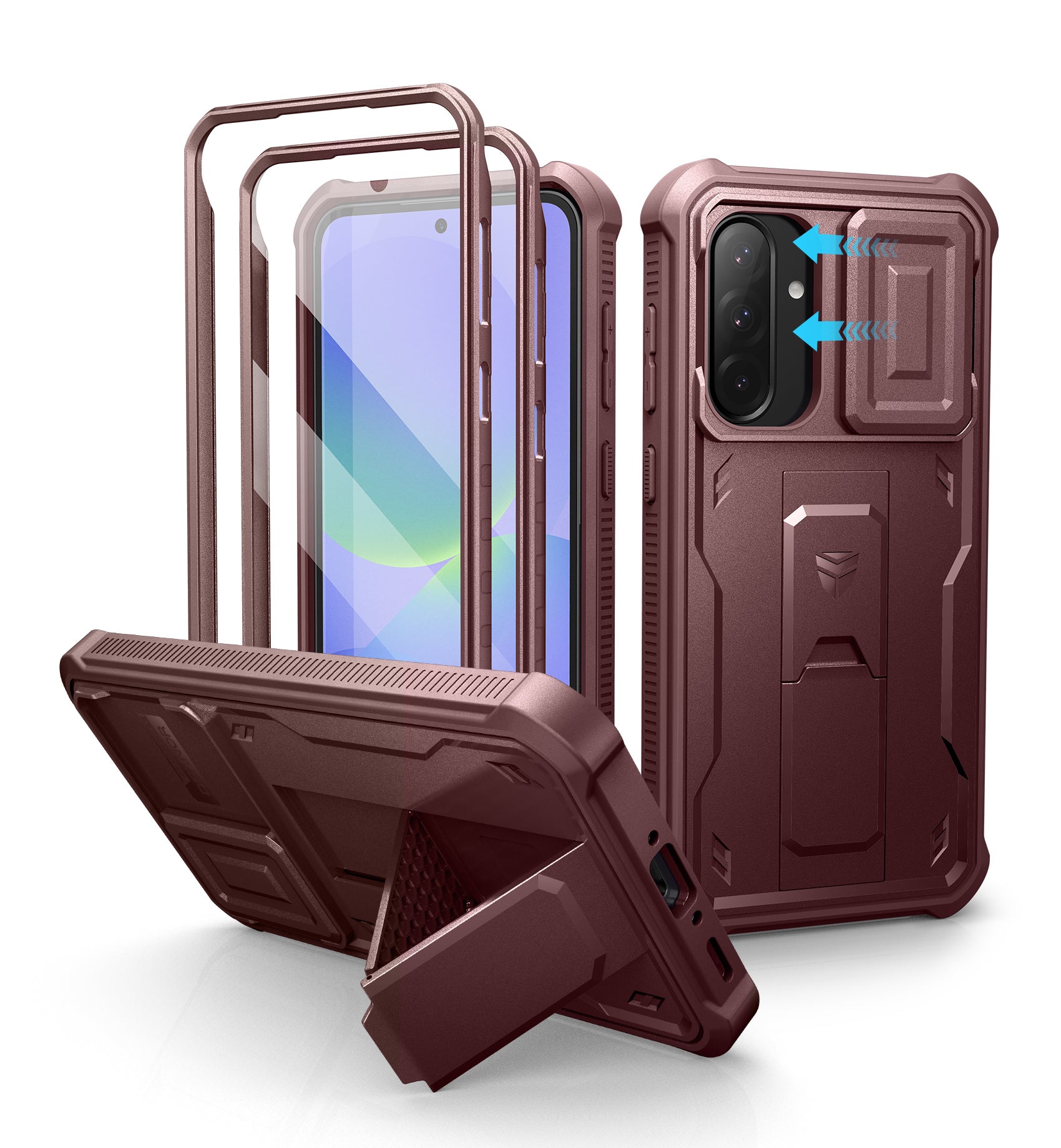 Dexnor Full Body Case for Samsung Galaxy A36 5G With Screen Protector And Slide Camera Bumper Kickstand Heavy-duty Shockproof Cover.