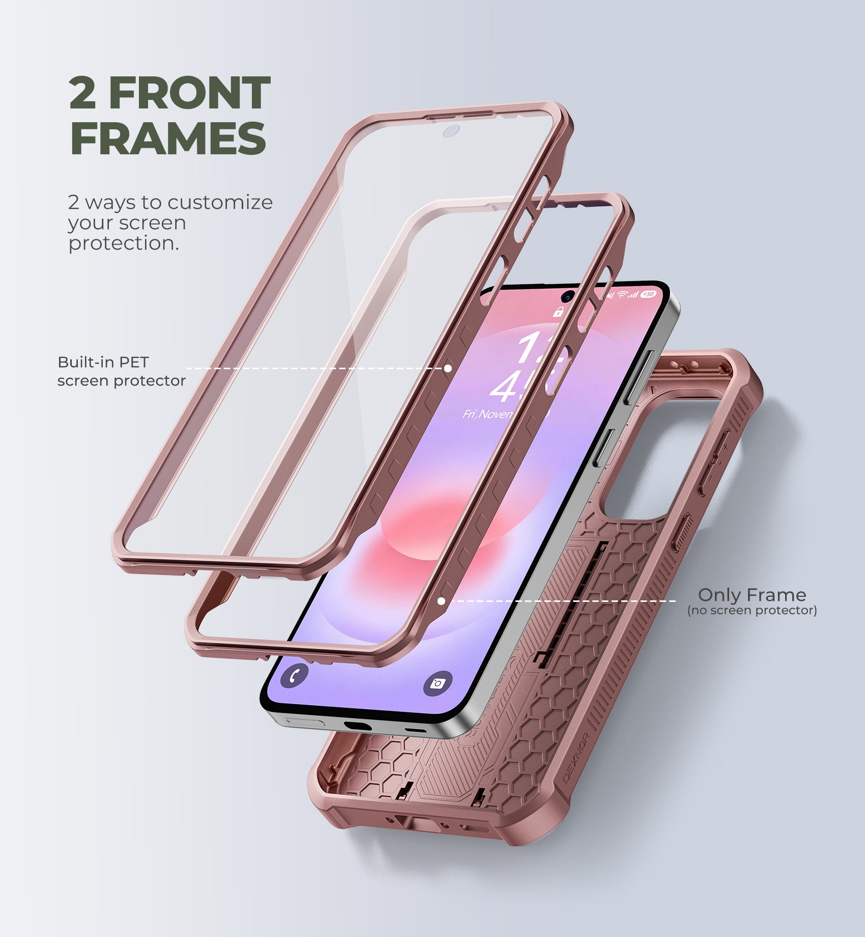 Dexnor Case for Samsung Galaxy A37 5G 2 Front Frame Built-in Magnetic Slide Camera Cover Kickstand Heavy Duty with Screen Protector 6.7 inch