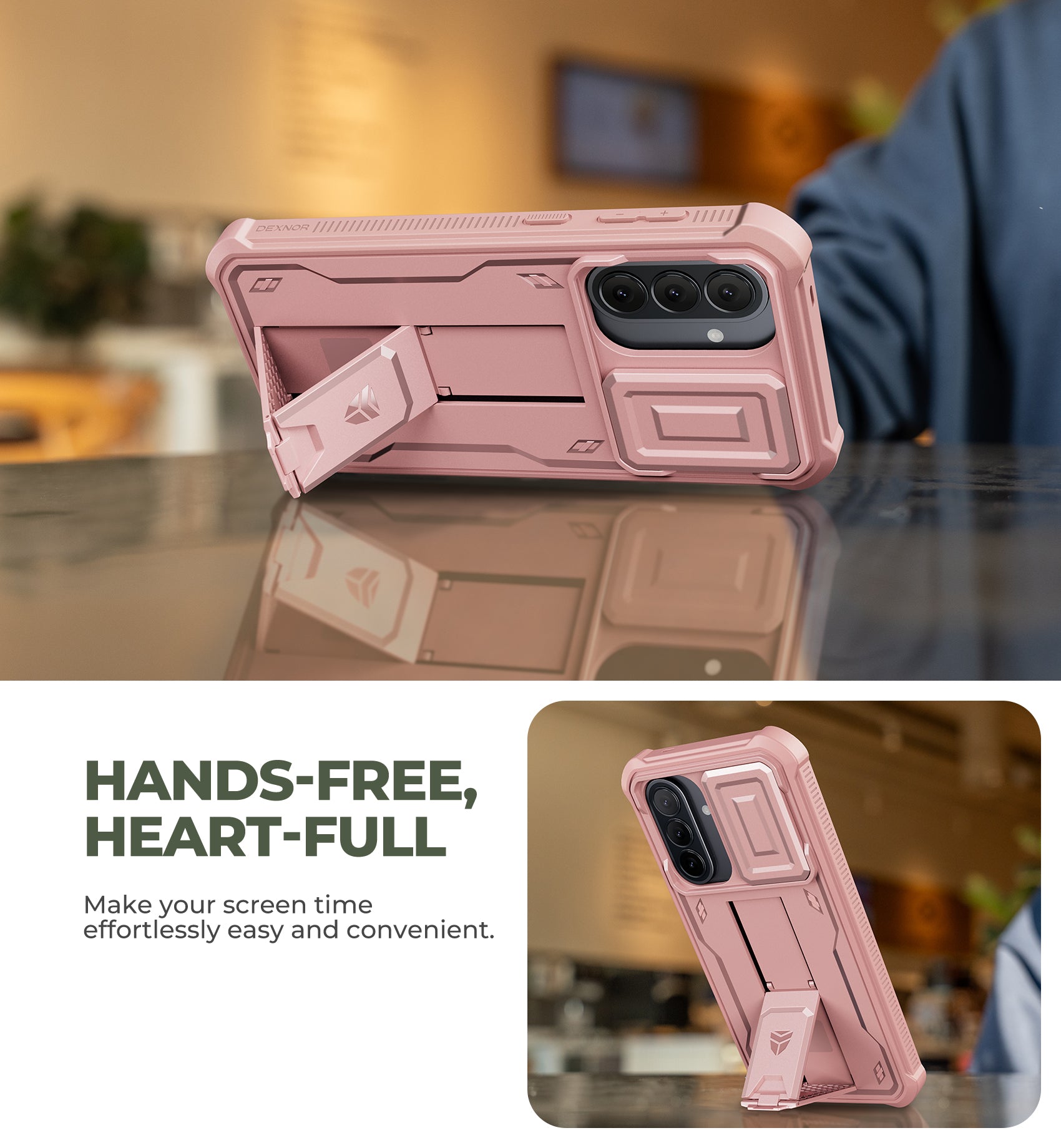 Dexnor Case for Samsung Galaxy A57 5G 2 Front Frame Built-in Magnetic Slide Camera Cover Kickstand Heavy Duty Protection Shockproof Phone Cover with Screen Protector 6.7 inch
