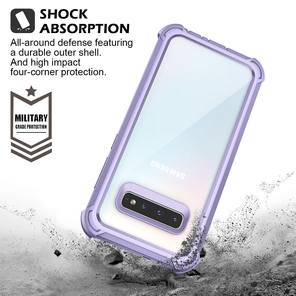 Dexnor Case for Samsung Galaxy S10 6.1 Inch Heavy Duty Protection Hard Back Defender Protector Protective Shockproof Bumper Cover