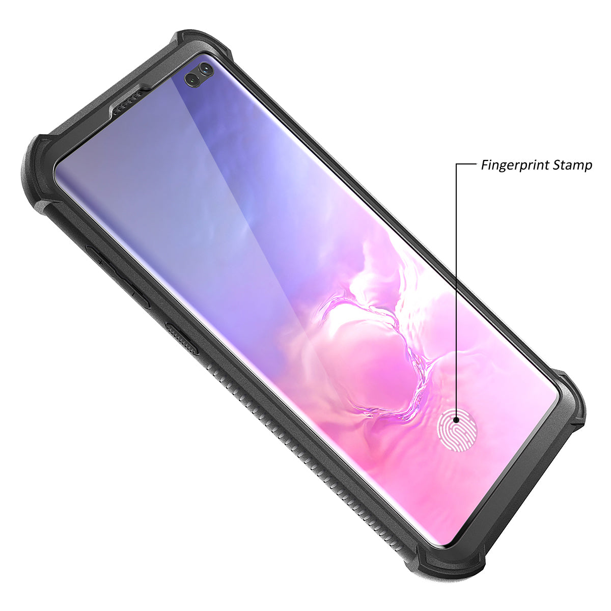 Dexnor Case for Samsung Galaxy S10 Plus with Screen Protector Clear Rugged Full Body Protective Shockproof Hard Back Defender Dual Layer Heavy Duty Bumper Cover