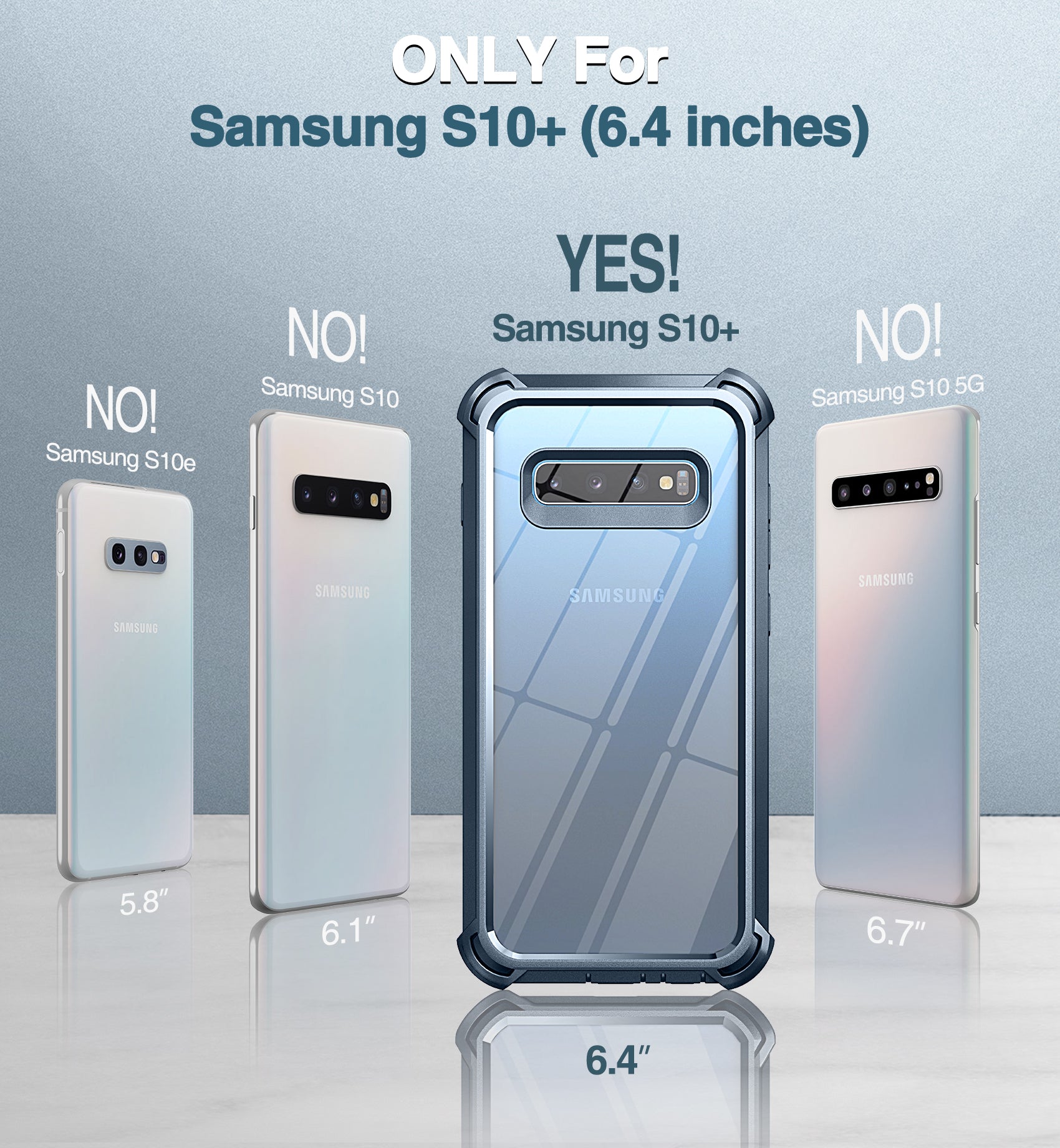 Dexnor Case for Samsung Galaxy S10 Plus with Screen Protector Clear Rugged Full Body Protective Shockproof Hard Back Defender Dual Layer Heavy Duty Bumper Cover