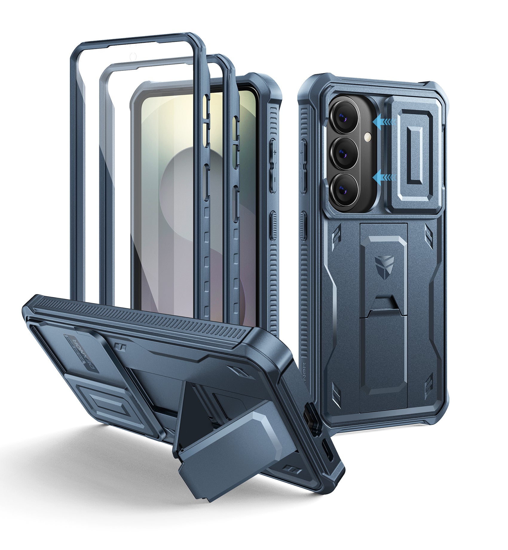 Dexnor Case for Samsung Galaxy S26 with Upgraded Slide Camera Cover 2 Front Frames Built-in Screen Protector Kickstand Heavy-Duty Rugged Case Full-Body Protective Cover 2026