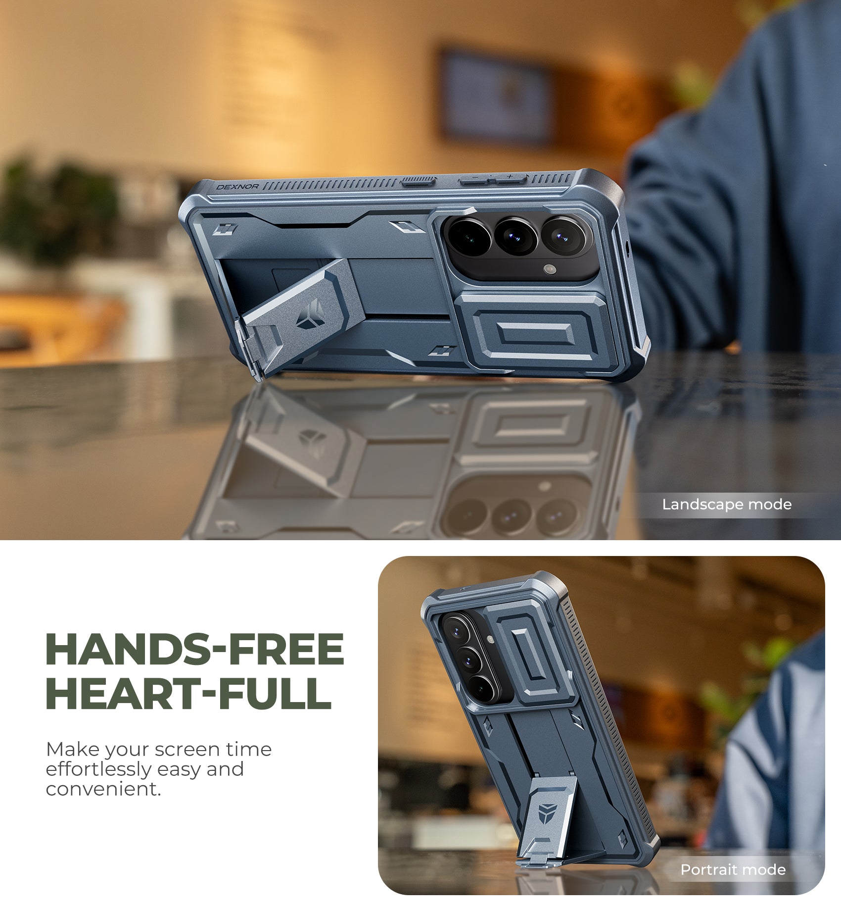 Dexnor Case for Samsung Galaxy S26 with Upgraded Slide Camera Cover 2 Front Frames Built-in Screen Protector Kickstand Heavy-Duty Rugged Case Full-Body Protective Cover 2026