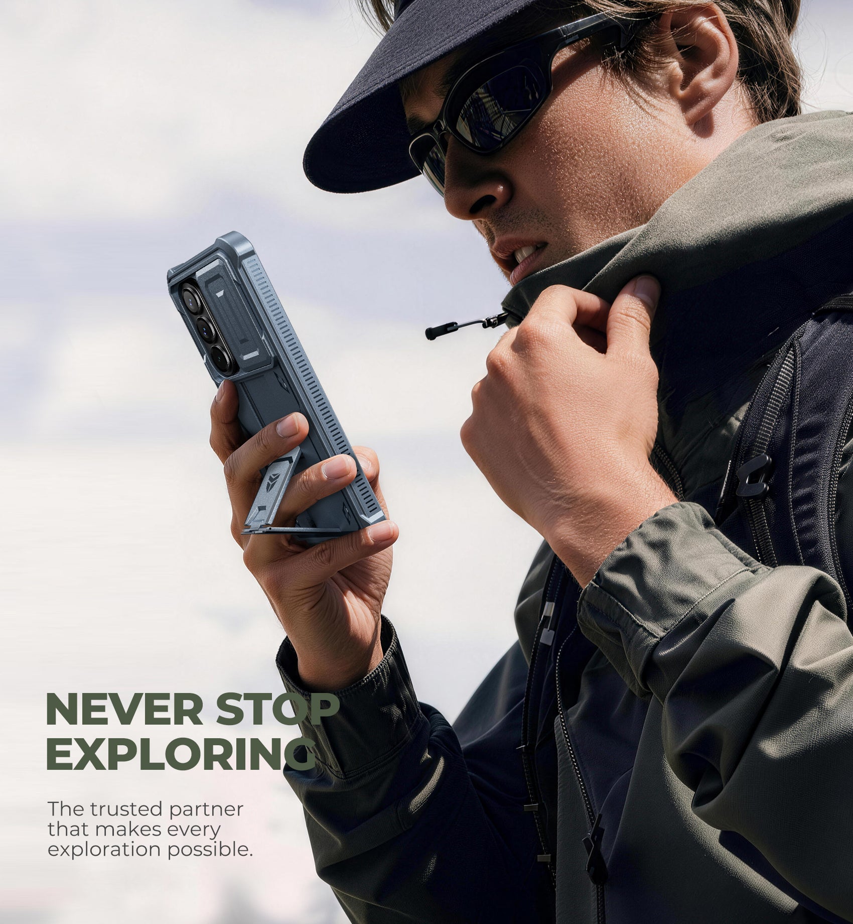 Dexnor Case for Samsung Galaxy S26 with Upgraded Slide Camera Cover 2 Front Frames Built-in Screen Protector Kickstand Heavy-Duty Rugged Case Full-Body Protective Cover 2026