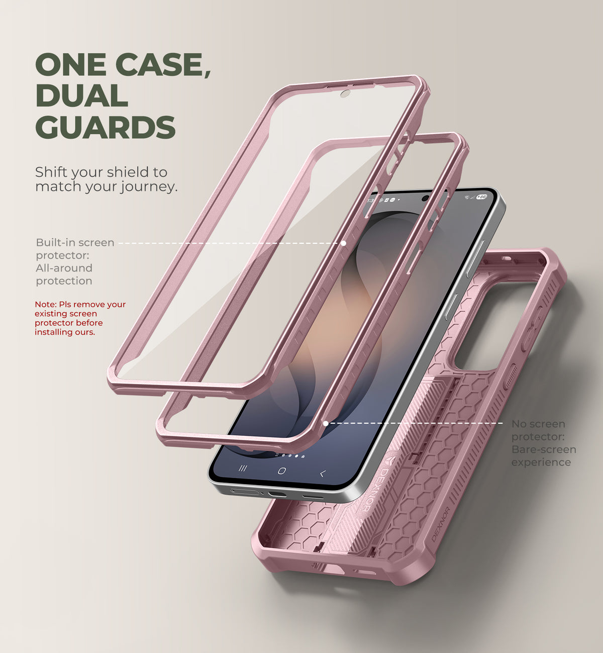 Dexnor Case for Samsung Galaxy S26 FE with Camera Cover Adjustable Kickstand Screen Protector Compatible with MagSafe Rugged Full-body Shockproof Bumper Magnetic Protective Cover