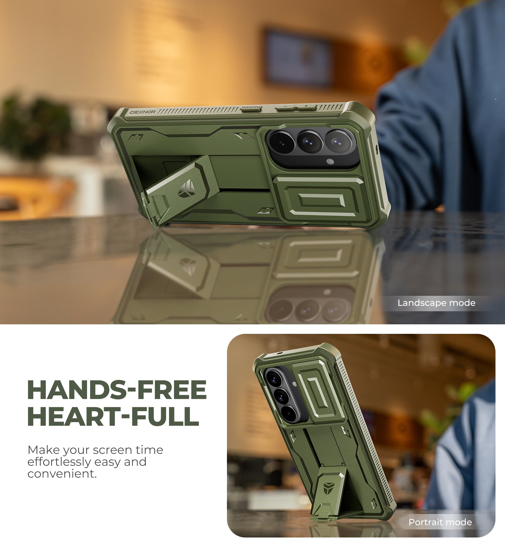 Dexnor Case for Samsung Galaxy S26 with Upgraded Slide Camera Cover 2 Front Frames Built-in Screen Protector Kickstand Heavy-Duty Rugged Case Full-Body Protective Cover 2026