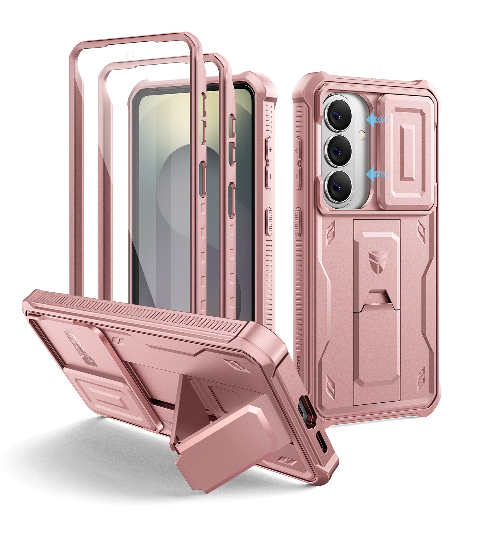 Dexnor Case for Samsung Galaxy S26 with Upgraded Slide Camera Cover 2 Front Frames Built-in Screen Protector Kickstand Heavy-Duty Rugged Case Full-Body Protective Cover 2026