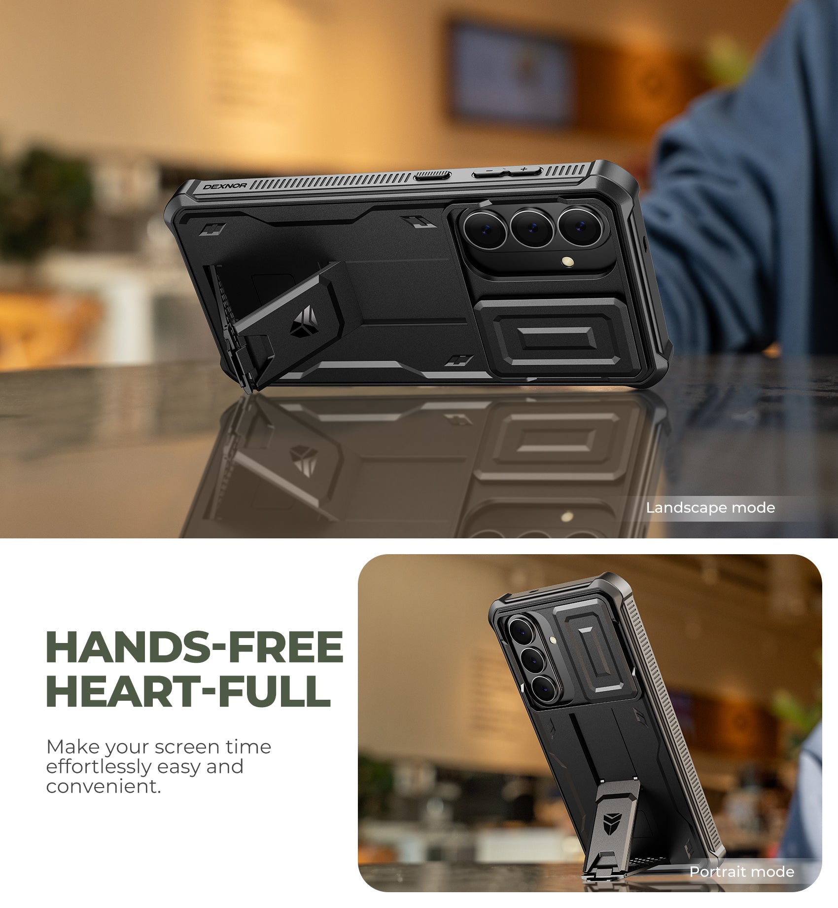 Dexnor Case for Samsung Galaxy S26 Plus with Upgraded Slide Camera Cover 2 Front Frames Built-in Screen Protector Kickstand 2026