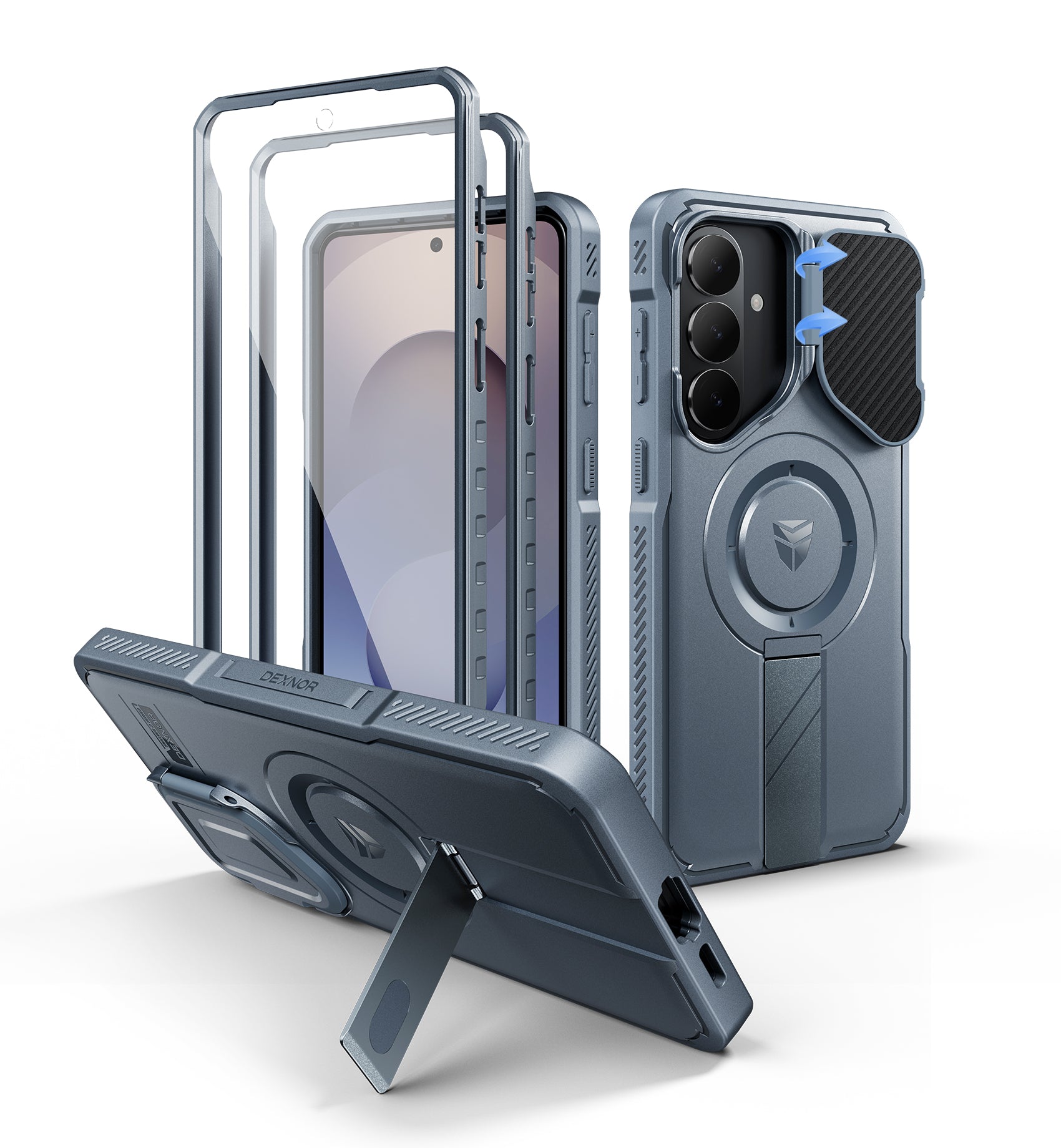 Dexnor Case for Samsung Galaxy S26 Plus with Camera Cover Adjustable Kickstand Screen Protector Compatible with MagSafe Rugged Shockproof Bumper Magnetic Protective Cover 2026