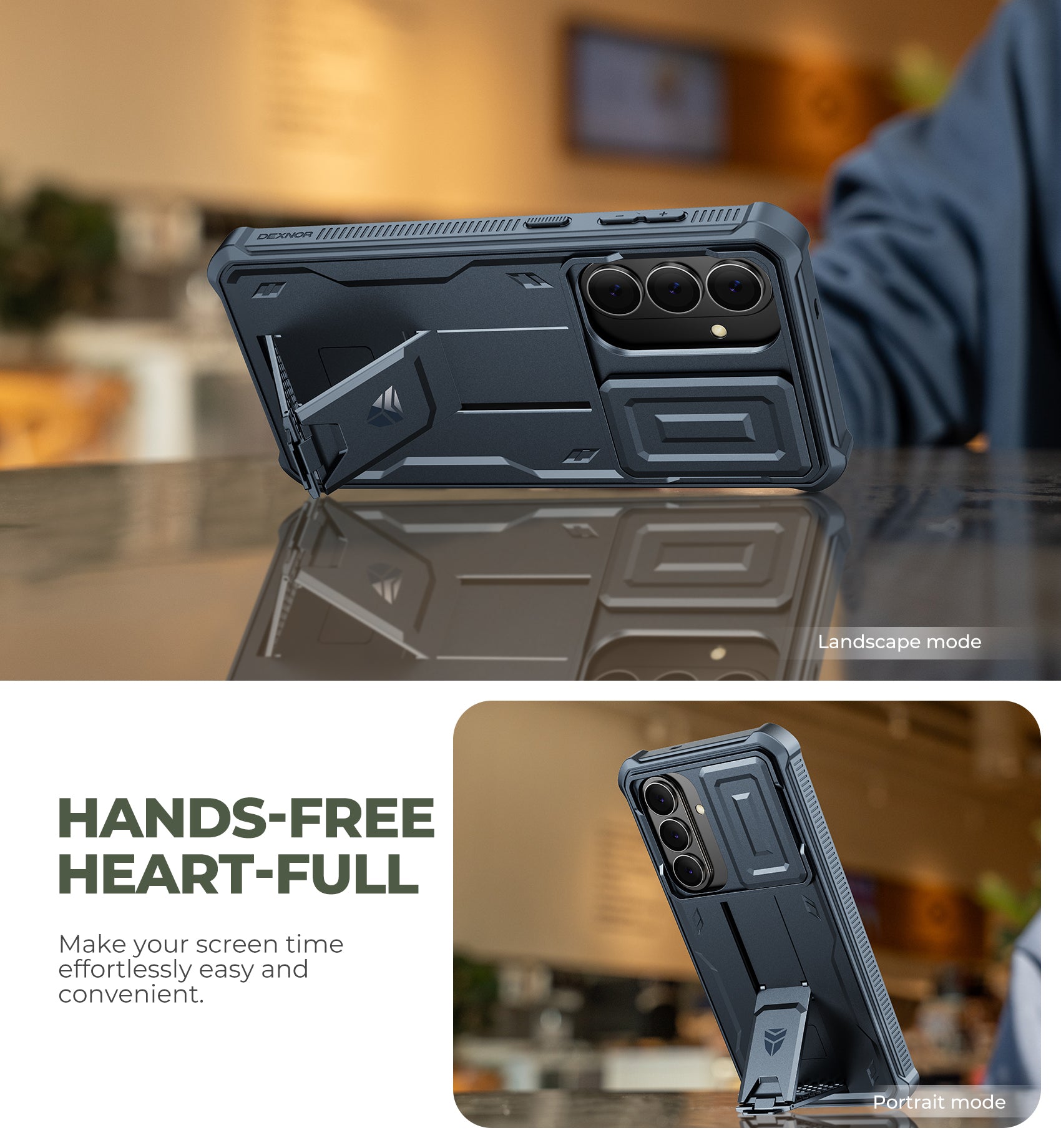 Dexnor Case for Samsung Galaxy S26 Plus with Upgraded Slide Camera Cover 2 Front Frames Built-in Screen Protector Kickstand 2026