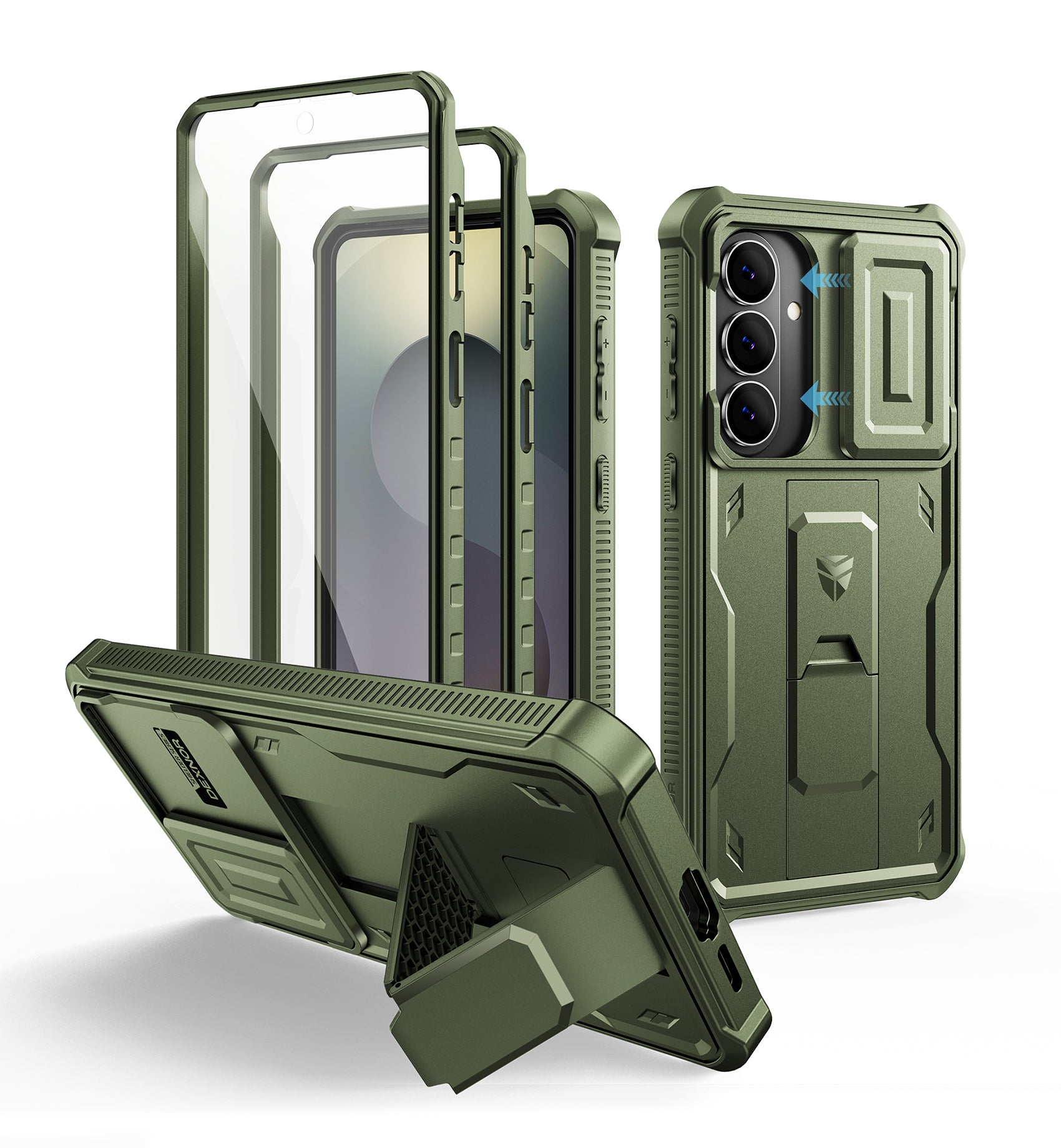 Dexnor Case for Samsung Galaxy S26 Plus with Upgraded Slide Camera Cover 2 Front Frames Built-in Screen Protector Kickstand 2026