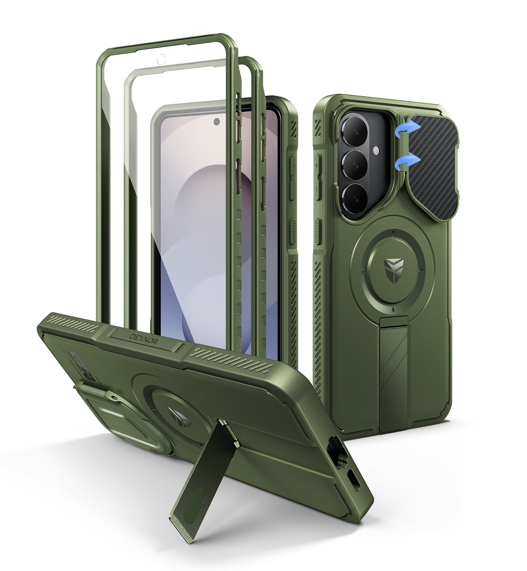 Dexnor Case for Samsung Galaxy S26 Plus with Camera Cover Adjustable Kickstand Screen Protector Compatible with MagSafe Rugged Shockproof Bumper Magnetic Protective Cover 2026