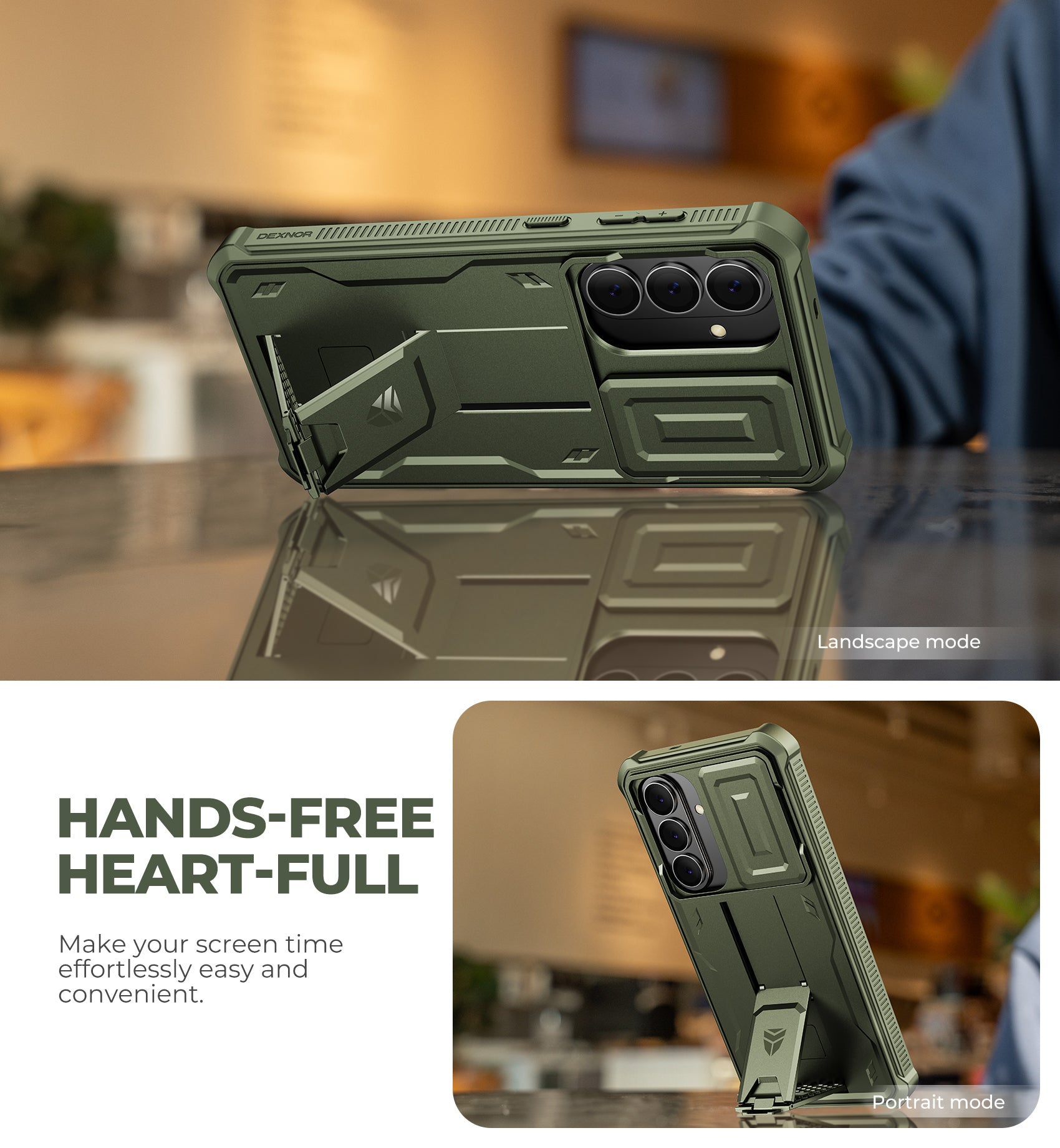 Dexnor Case for Samsung Galaxy S26 Plus with Upgraded Slide Camera Cover 2 Front Frames Built-in Screen Protector Kickstand 2026