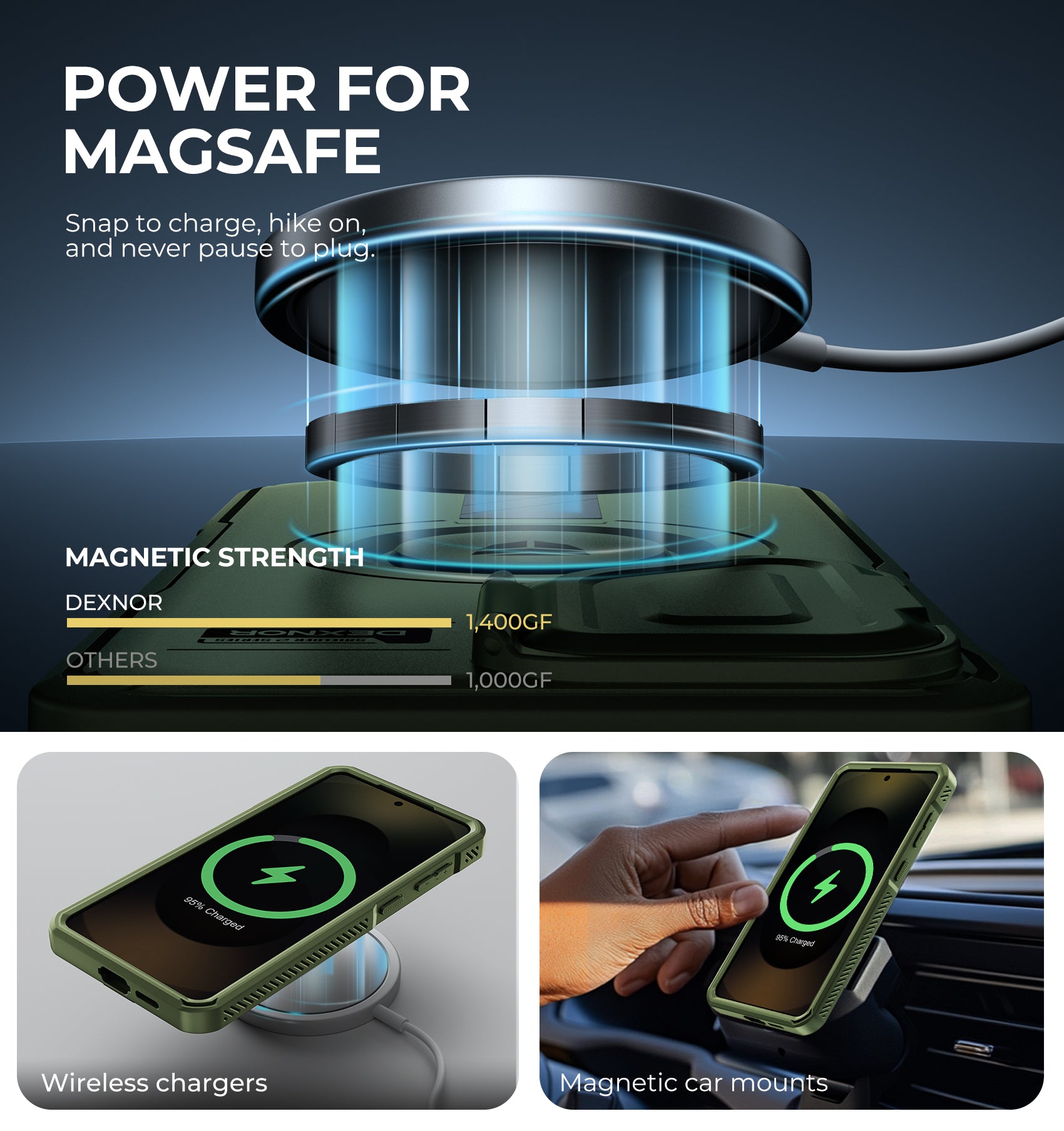 Dexnor Case for Samsung Galaxy S26 Plus with Camera Cover Adjustable Kickstand Screen Protector Compatible with MagSafe Rugged Shockproof Bumper Magnetic Protective Cover 2026