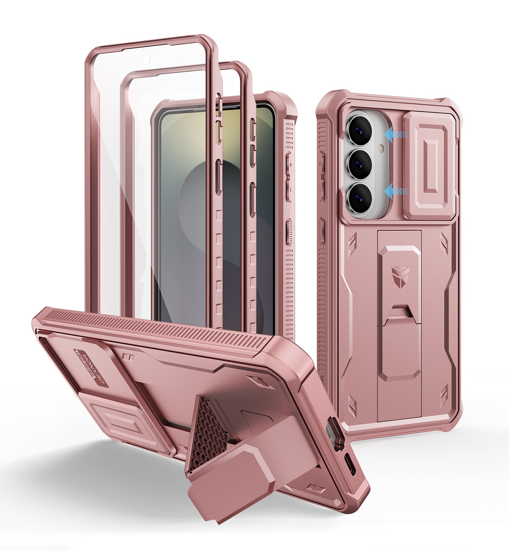 Dexnor Case for Samsung Galaxy S26 Plus with Upgraded Slide Camera Cover 2 Front Frames Built-in Screen Protector Kickstand 2026