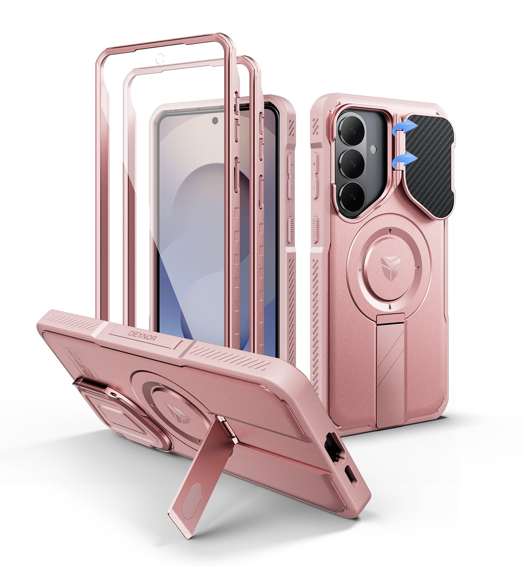 Dexnor Case for Samsung Galaxy S26 Plus with Camera Cover Adjustable Kickstand Screen Protector Compatible with MagSafe Rugged Shockproof Bumper Magnetic Protective Cover 2026