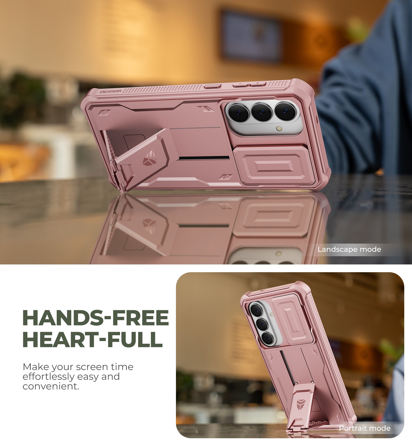 Dexnor Case for Samsung Galaxy S26 Plus with Upgraded Slide Camera Cover 2 Front Frames Built-in Screen Protector Kickstand 2026