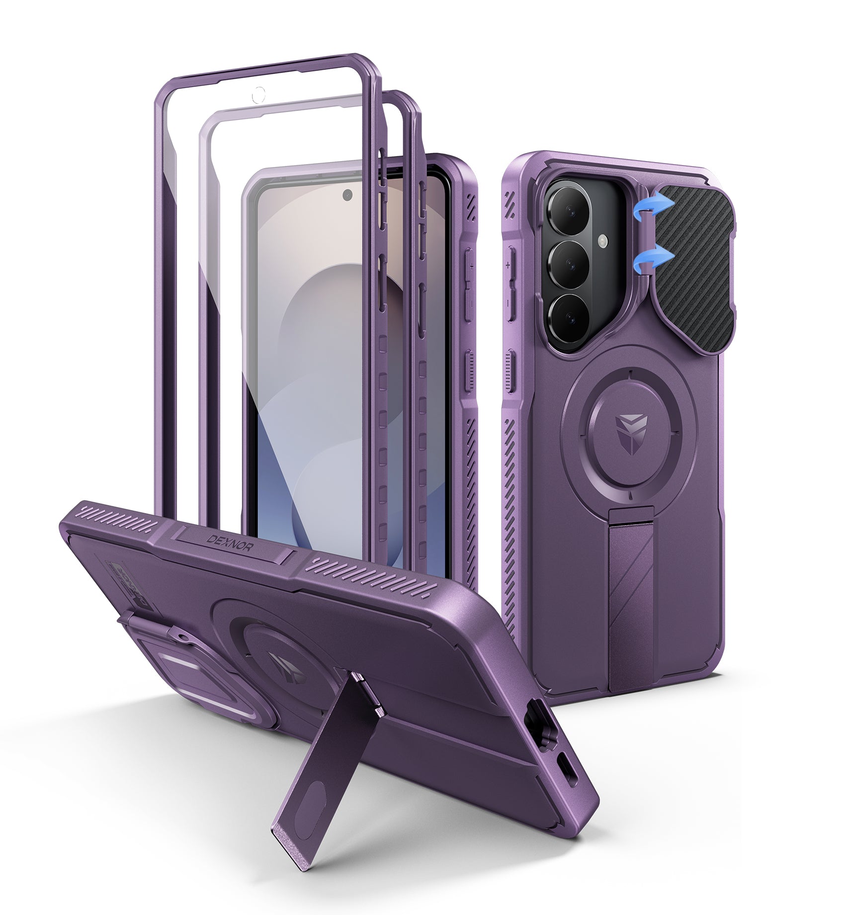 Dexnor Case for Samsung Galaxy S26 Plus with Camera Cover Adjustable Kickstand Screen Protector Compatible with MagSafe Rugged Shockproof Bumper Magnetic Protective Cover 2026