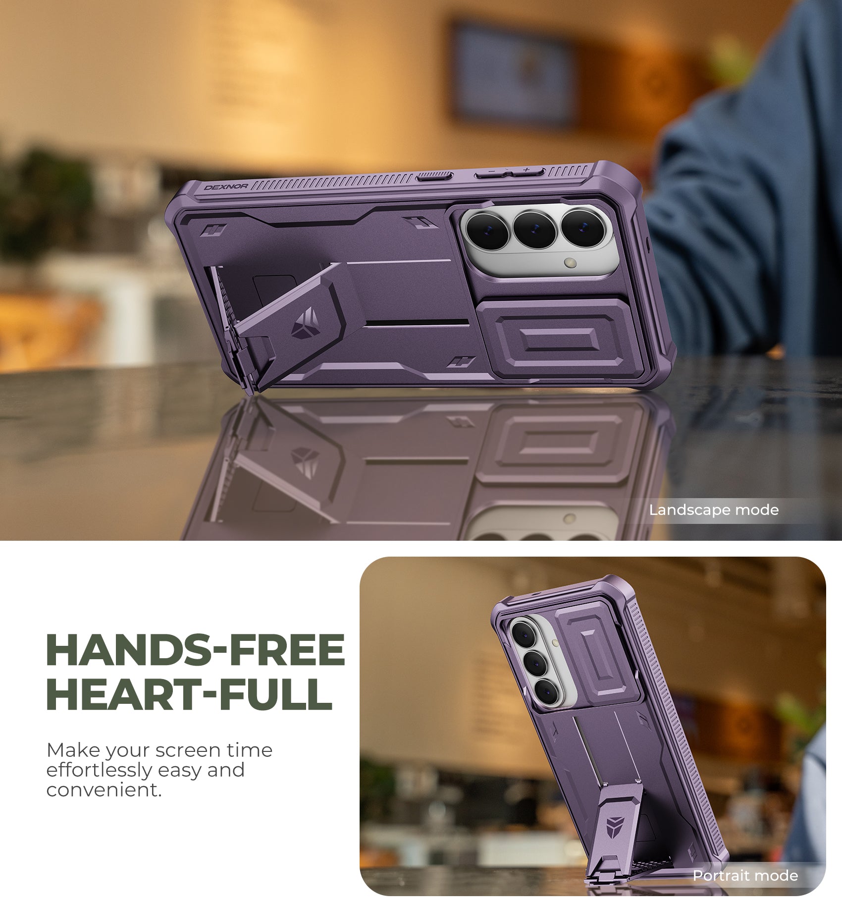 Dexnor Case for Samsung Galaxy S26 Plus with Upgraded Slide Camera Cover 2 Front Frames Built-in Screen Protector Kickstand 2026