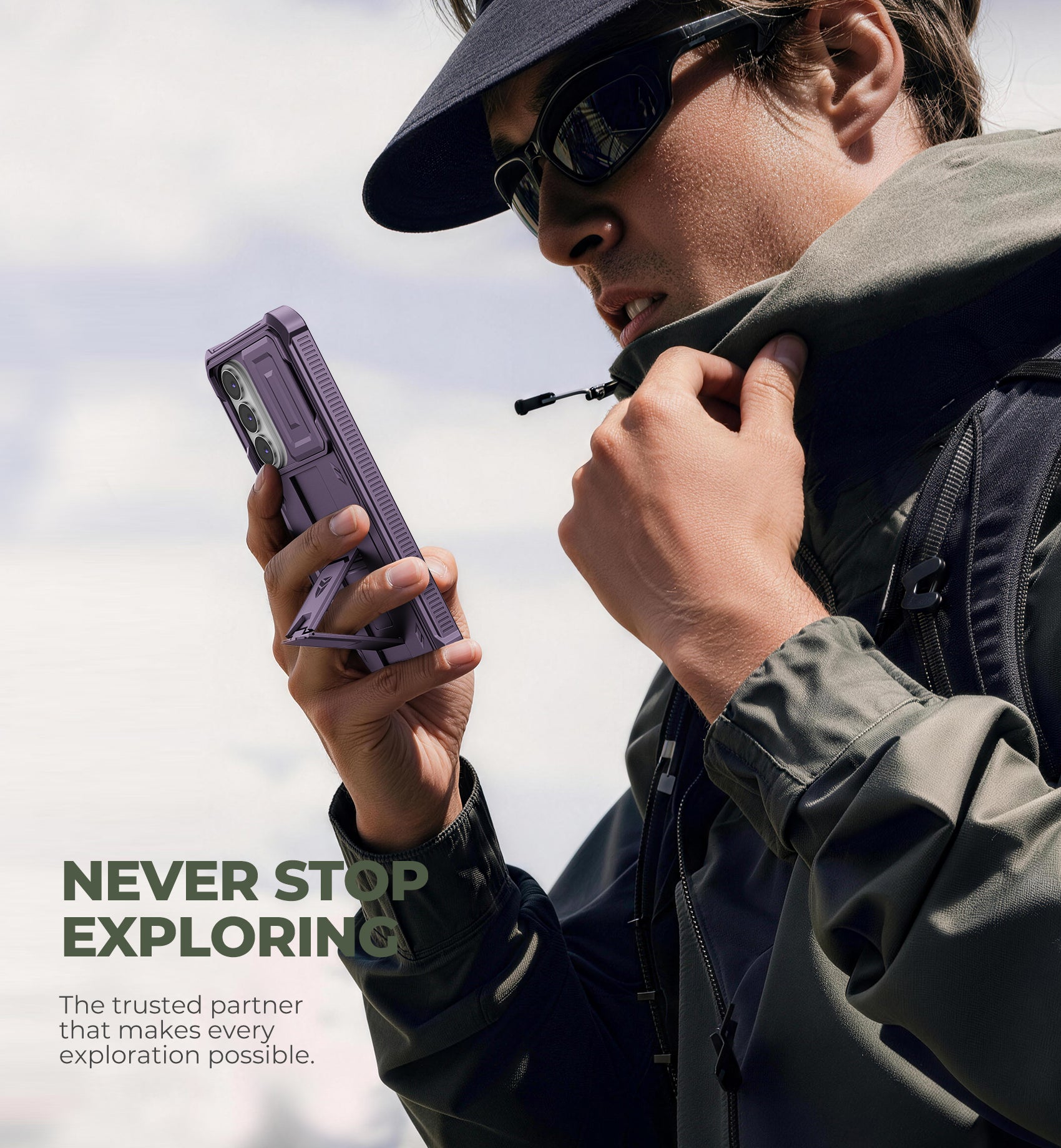 Dexnor Case for Samsung Galaxy S26 Plus with Upgraded Slide Camera Cover 2 Front Frames Built-in Screen Protector Kickstand 2026