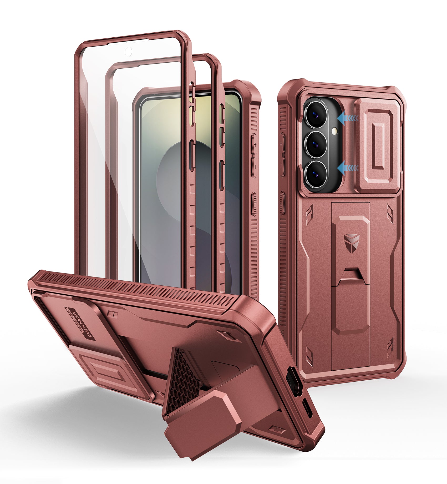 Dexnor Case for Samsung Galaxy S26 Plus with Upgraded Slide Camera Cover 2 Front Frames Built-in Screen Protector Kickstand 2026