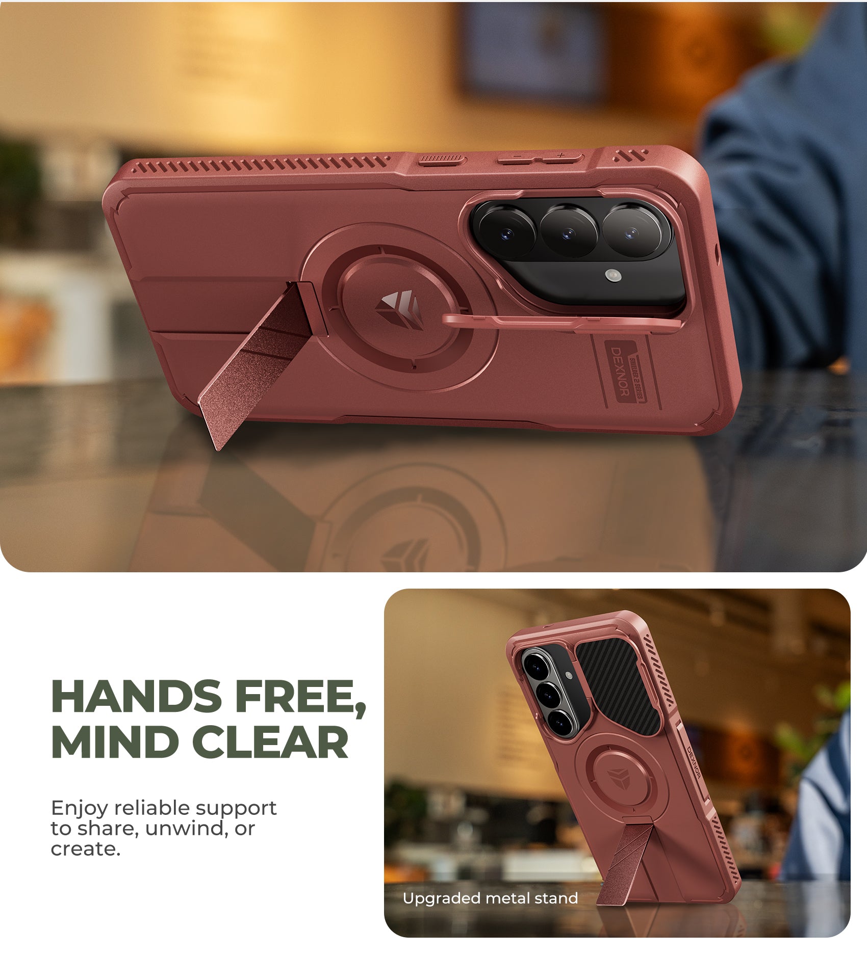 Dexnor Case for Samsung Galaxy S26 Plus with Camera Cover Adjustable Kickstand Screen Protector Compatible with MagSafe Rugged Shockproof Bumper Magnetic Protective Cover 2026