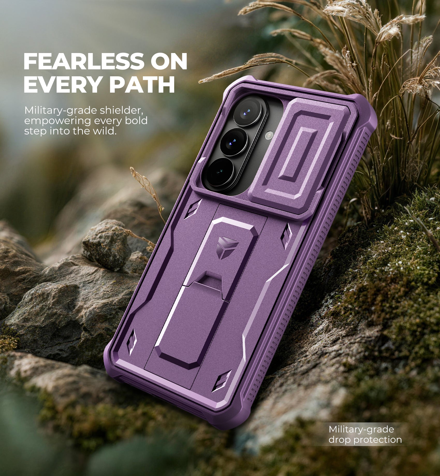 Dexnor Case for Samsung Galaxy S26 with Upgraded Slide Camera Cover 2 Front Frames Built-in Screen Protector Kickstand Heavy-Duty Rugged Case Full-Body Protective Cover 2026