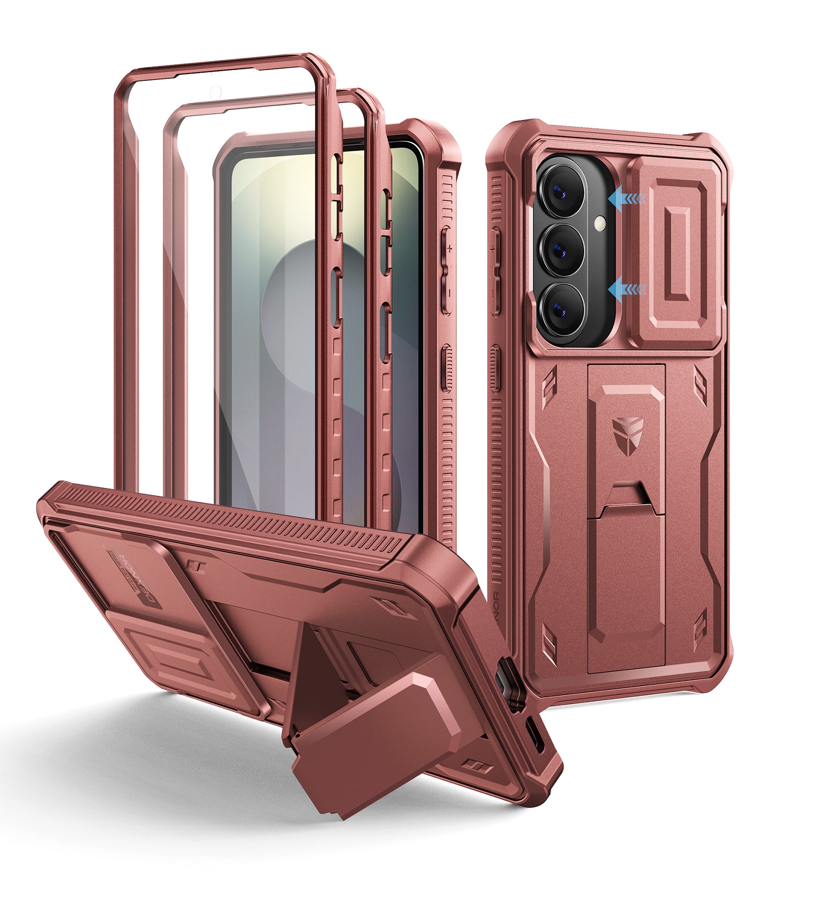 Dexnor Case for Samsung Galaxy S26 with Upgraded Slide Camera Cover 2 Front Frames Built-in Screen Protector Kickstand Heavy-Duty Rugged Case Full-Body Protective Cover 2026