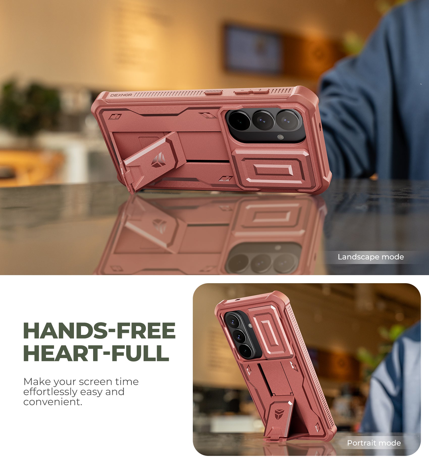 Dexnor Case for Samsung Galaxy S26 with Upgraded Slide Camera Cover 2 Front Frames Built-in Screen Protector Kickstand Heavy-Duty Rugged Case Full-Body Protective Cover 2026